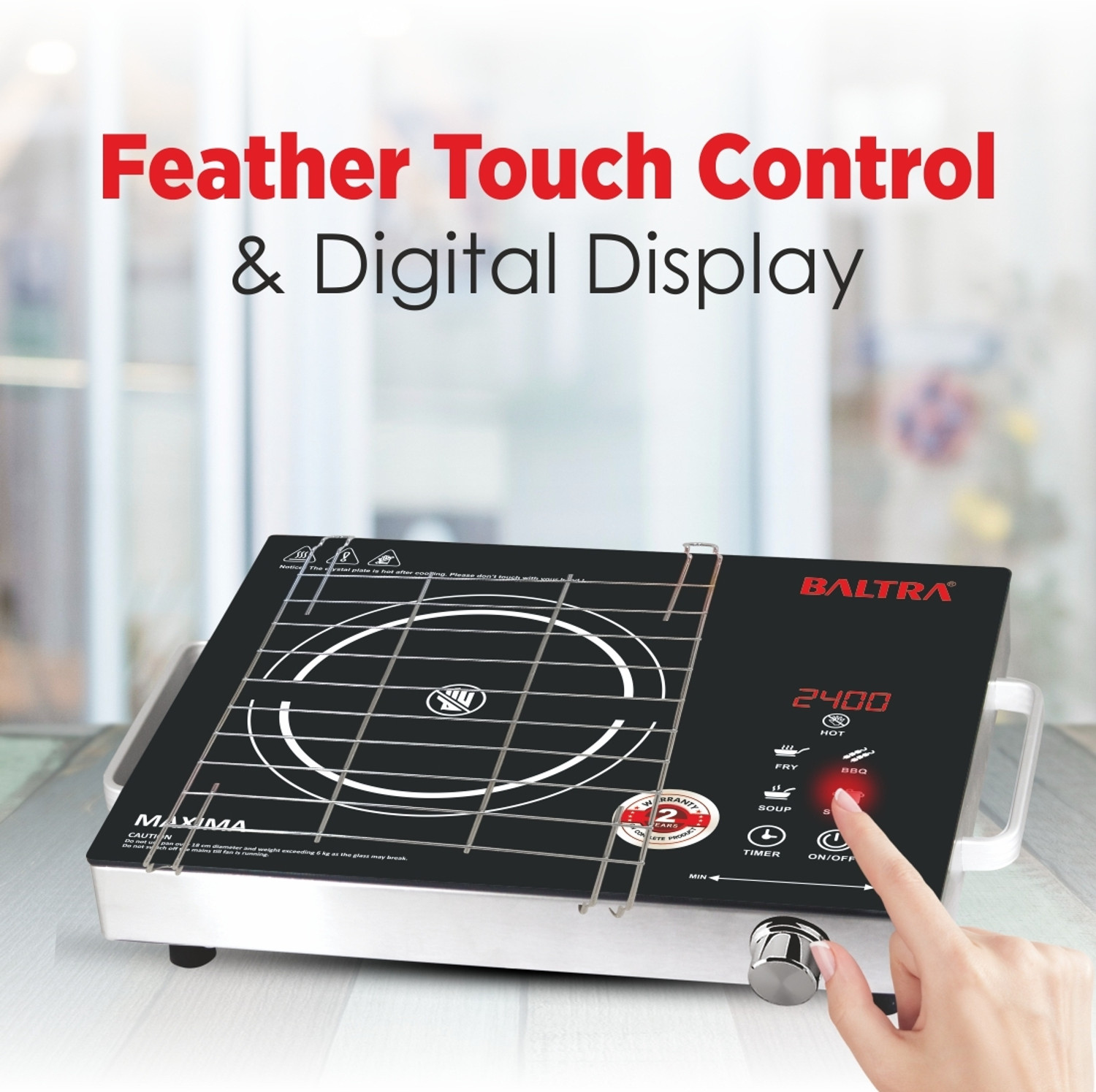 Image of Baltra 2400 W Infrared Cooktop Touch Panel