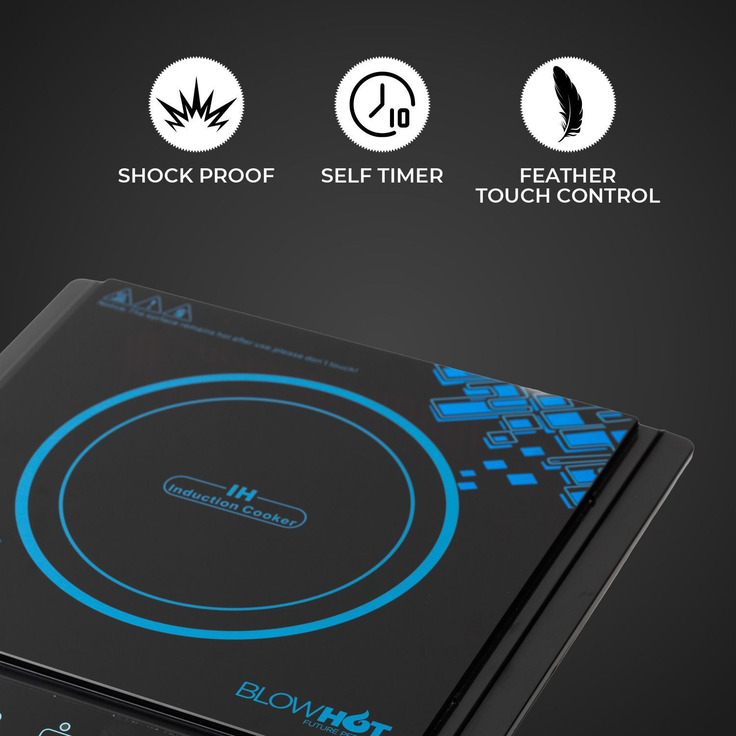 Image of BLOWHOT 2000 W Induction Cooktop Touch Panel