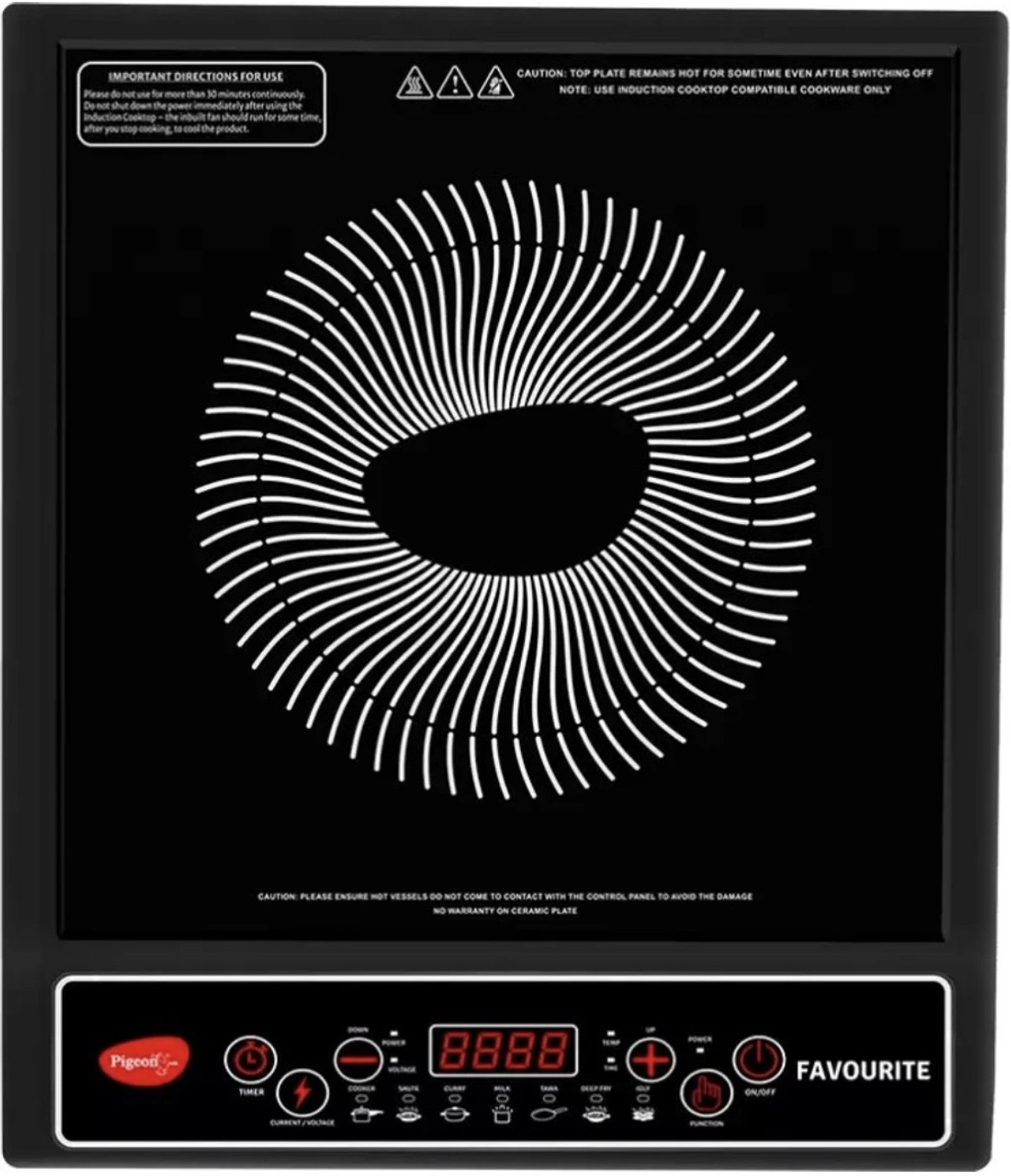 Image of Pigeon 1800 W Induction Cooktop Push Button