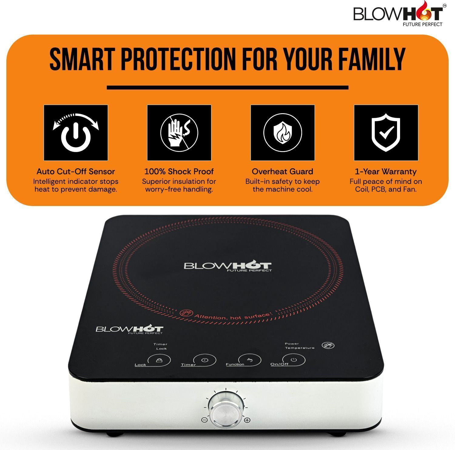 Image of BLOWHOT 2200 W Infrared Cooktop Touch Panel