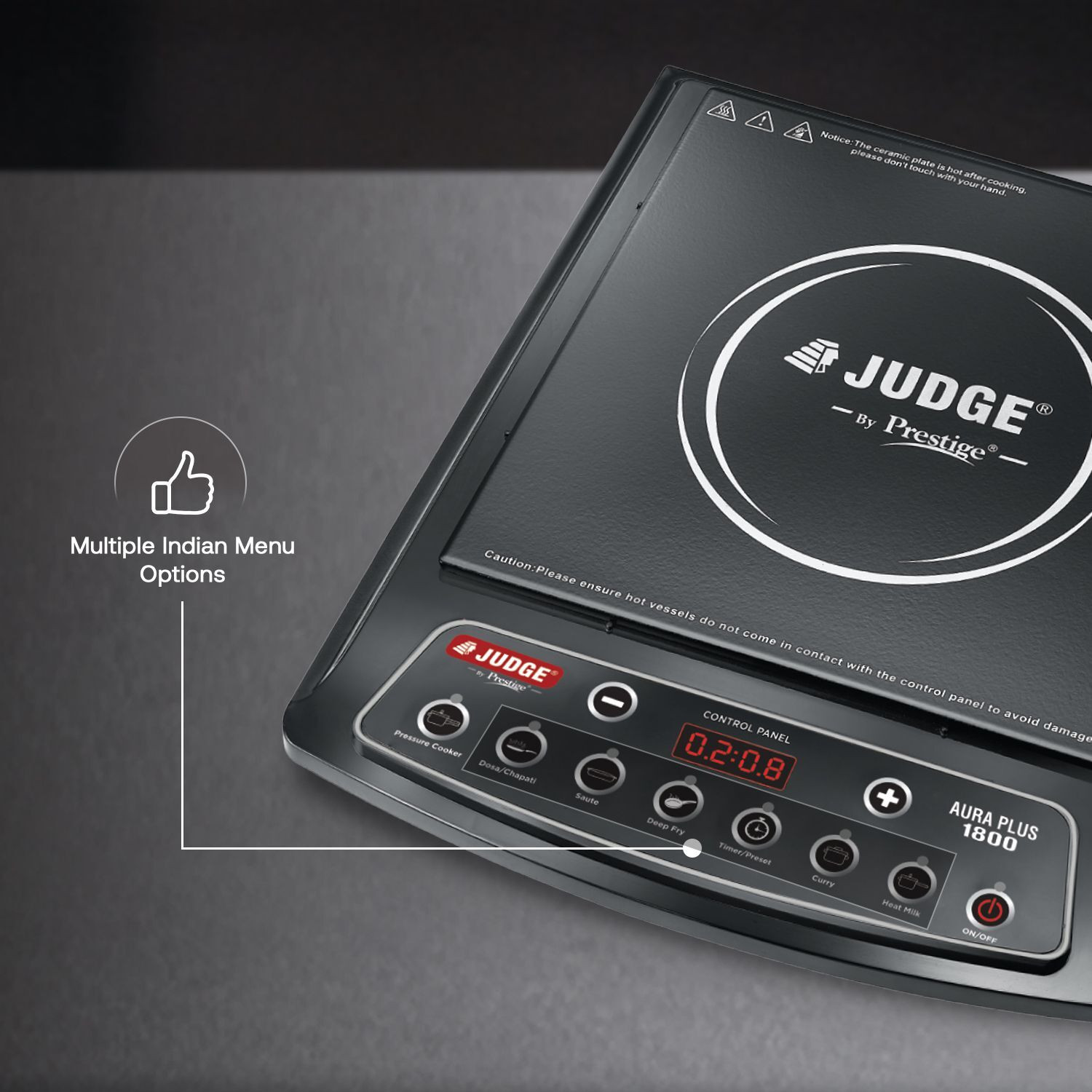 Image of Judge 1800 W Induction Cooktop Push Button