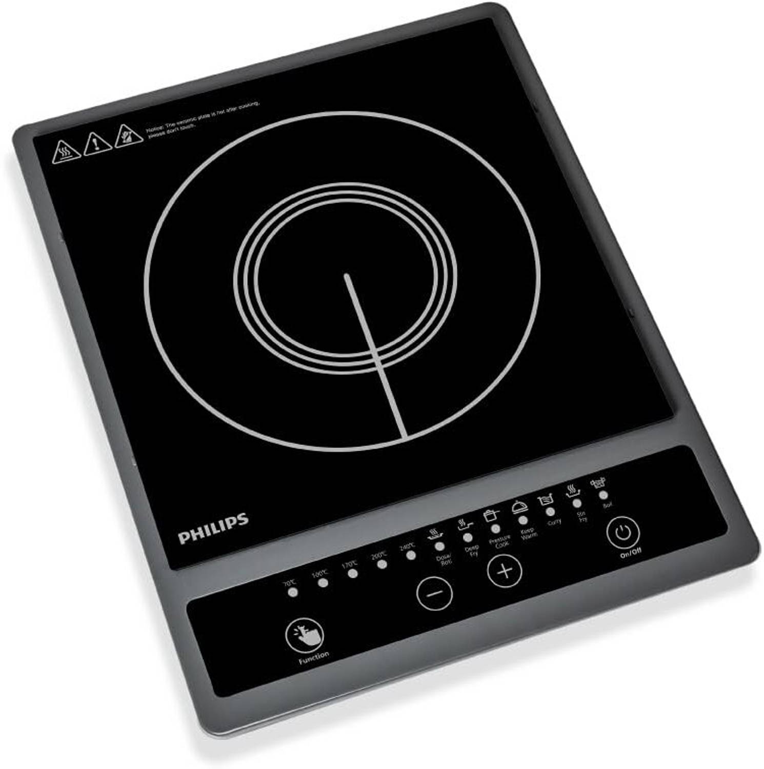 PHILIPS 1300 W Induction Cooktop Push Button (Multicolor, HD4934/...mo