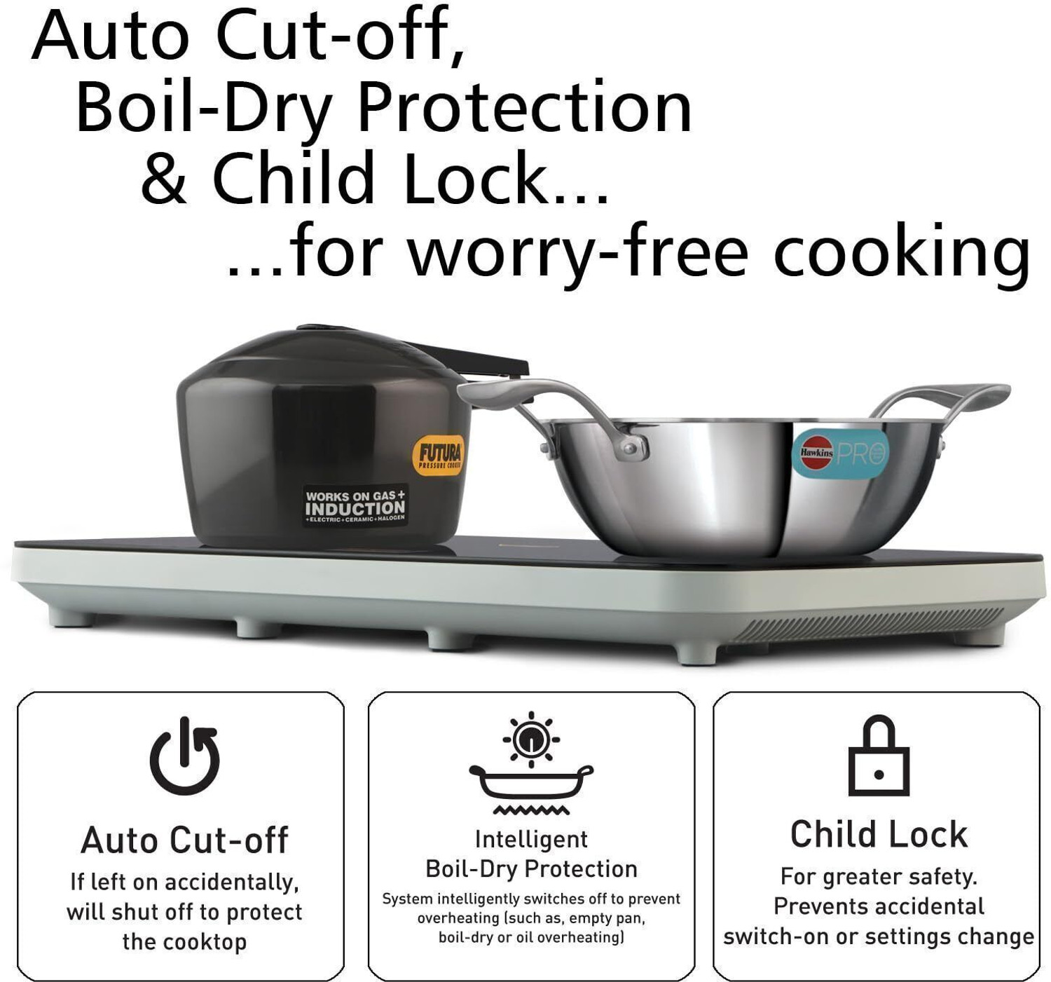 Image of Hawkins 3600 W Induction Cooktop Touch Panel