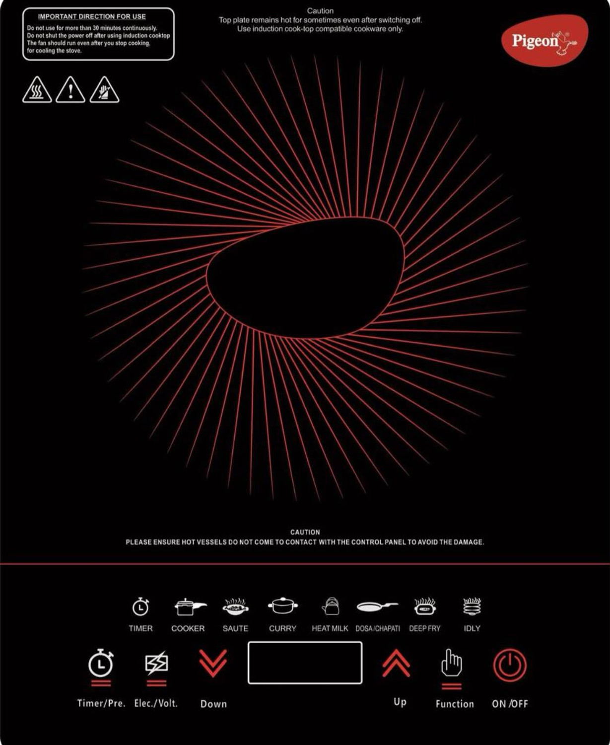 Image of Pigeon 1800 W Induction Cooktop Touch Panel