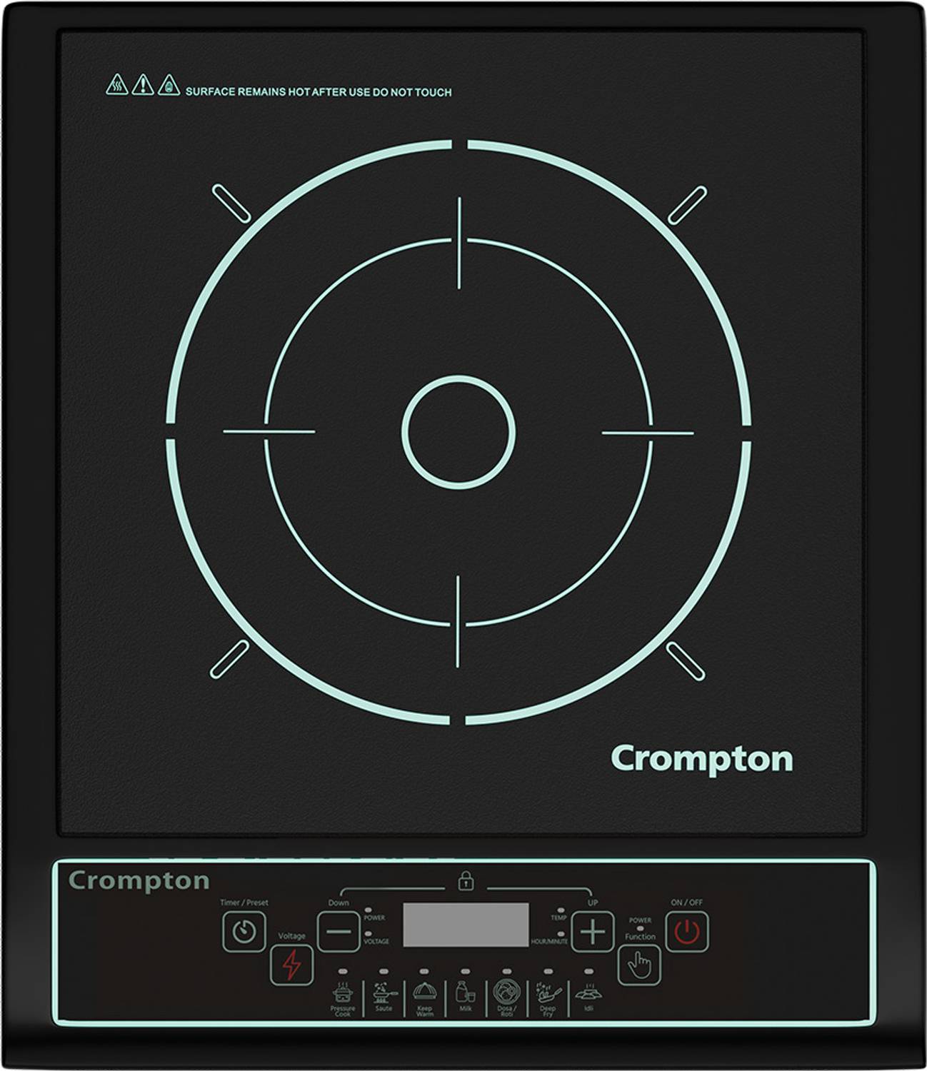 Crompton 1200 W Induction Cooktop Push Button (Black, ACGIC-INSTS