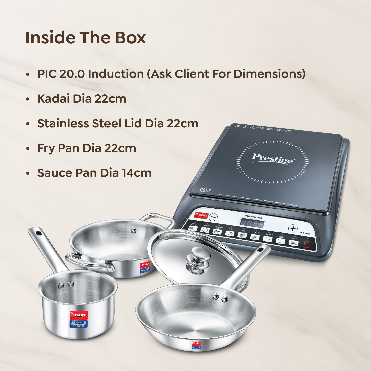 Image of Prestige 1600 W Induction Cooktop Push Button