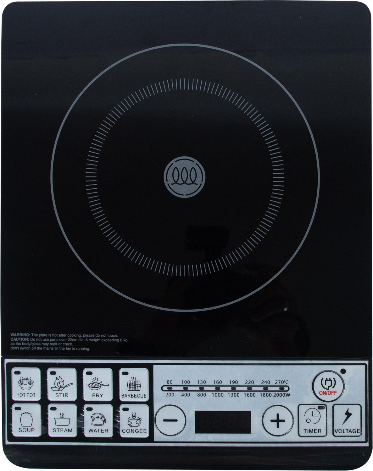 Image of HPC 2000 W Infrared Cooktop Touch Panel, Push Button