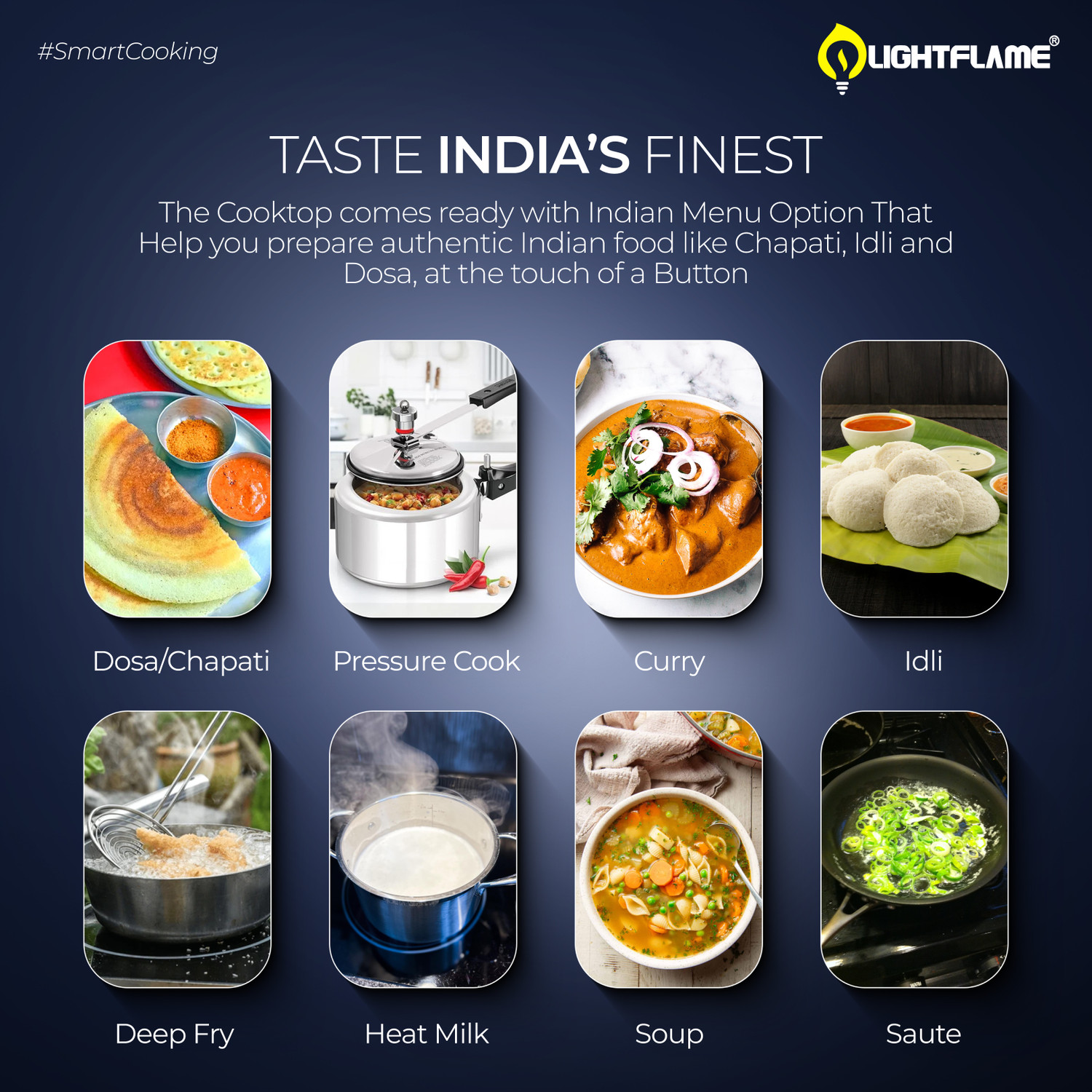 Image of LIGHTFLAME 2100 W Induction Cooktop Push Button