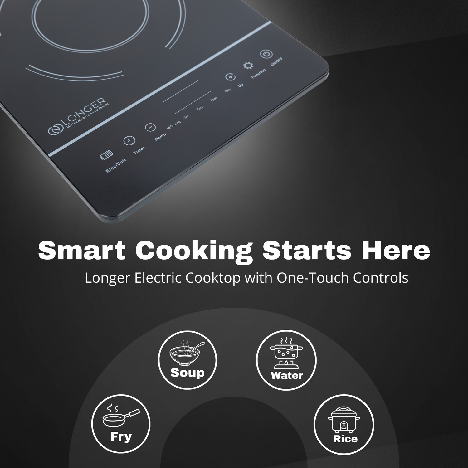 Image of Longer 2000 W Induction Cooktop Touch Panel