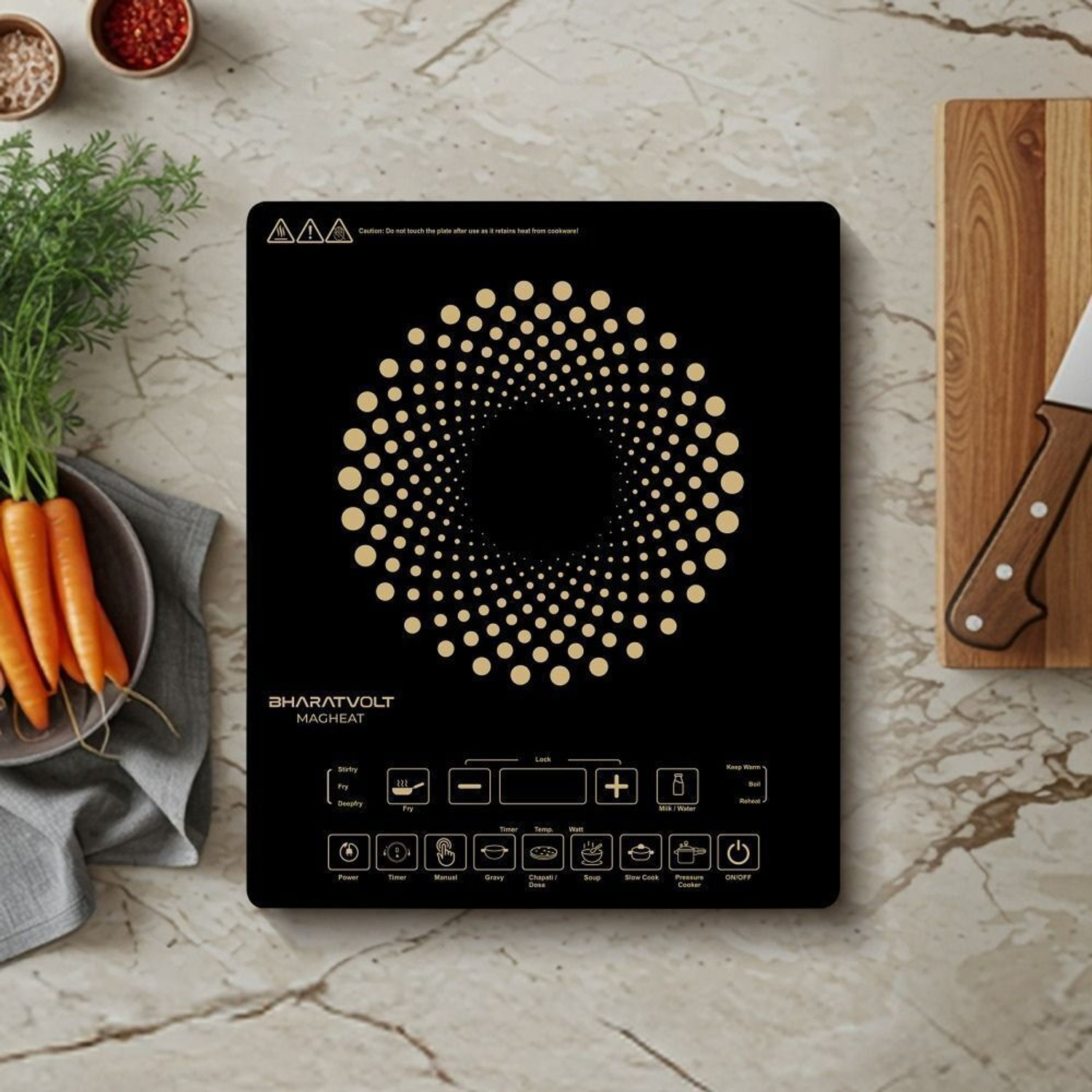 Image of BharatVolt 2100 W Induction Cooktop Touch Panel