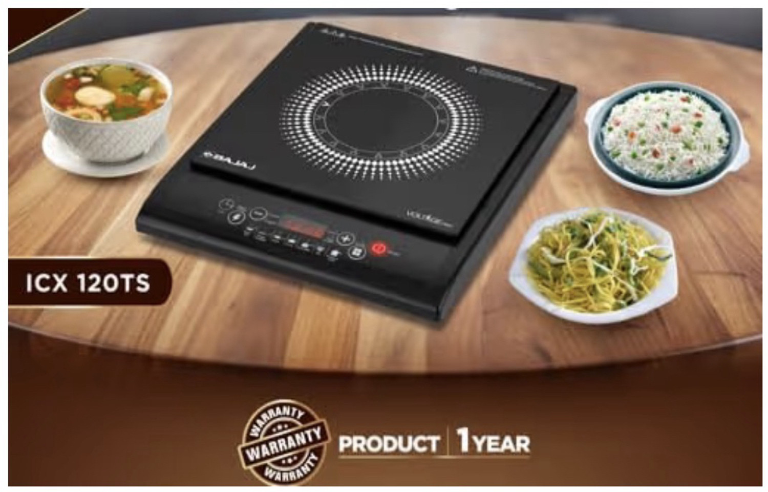 Image of BAJAJ 1200 W Induction Cooktop Push Button