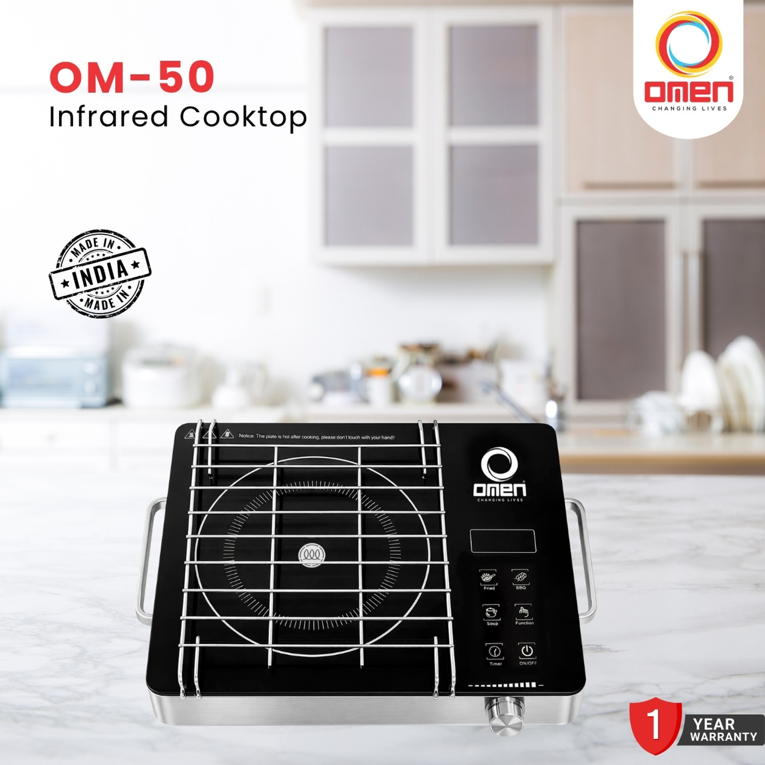 Image of Omen Changing Lives 2000 W Infrared Cooktop Touch Panel