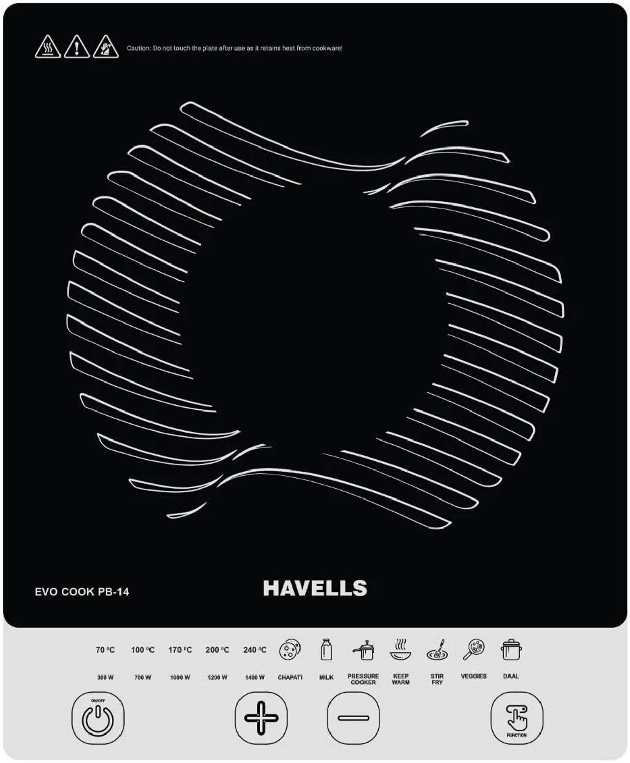 HAVELLS 1400 W Induction Cooktop Touch Panel (Black, COOKTOP EVO