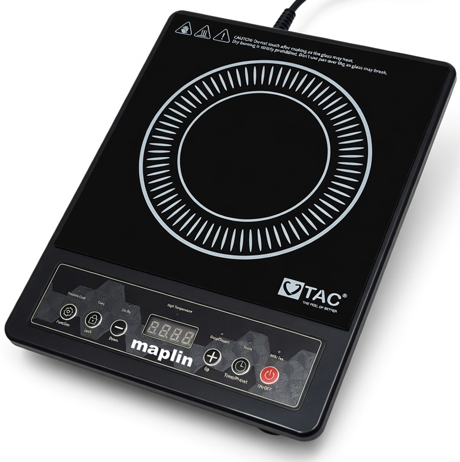 Image of Maplin 2000 W Induction Cooktop Push Button