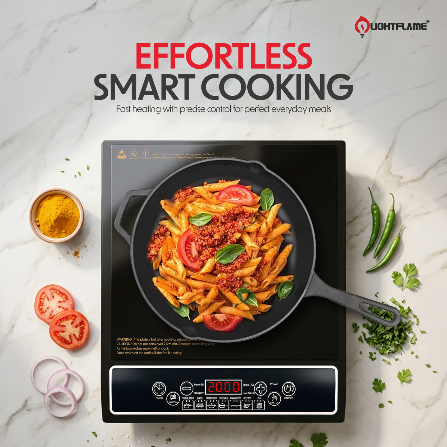 Image of LIGHTFLAME 2000 W Induction Cooktop Push Button