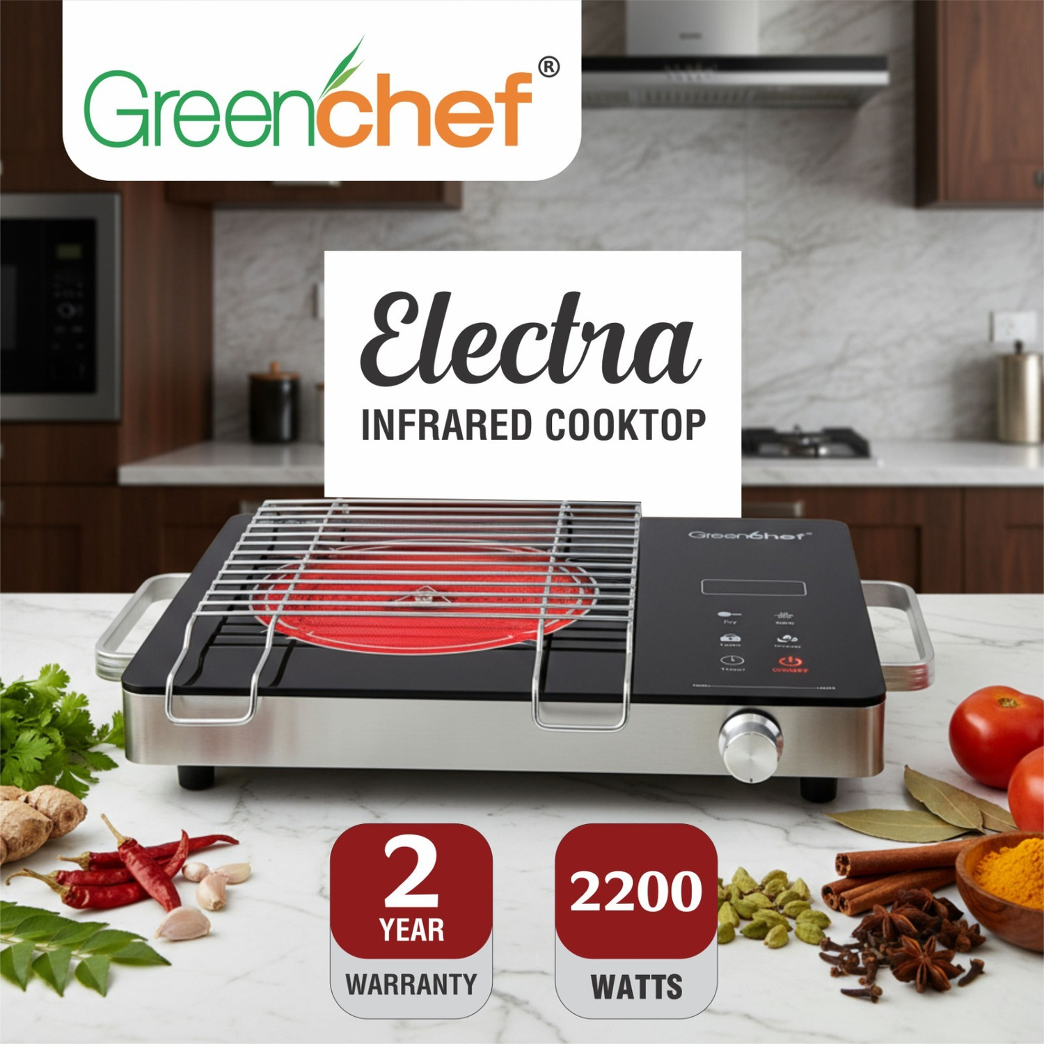 Image of Greenchef 2200 W Infrared Cooktop Touch Panel