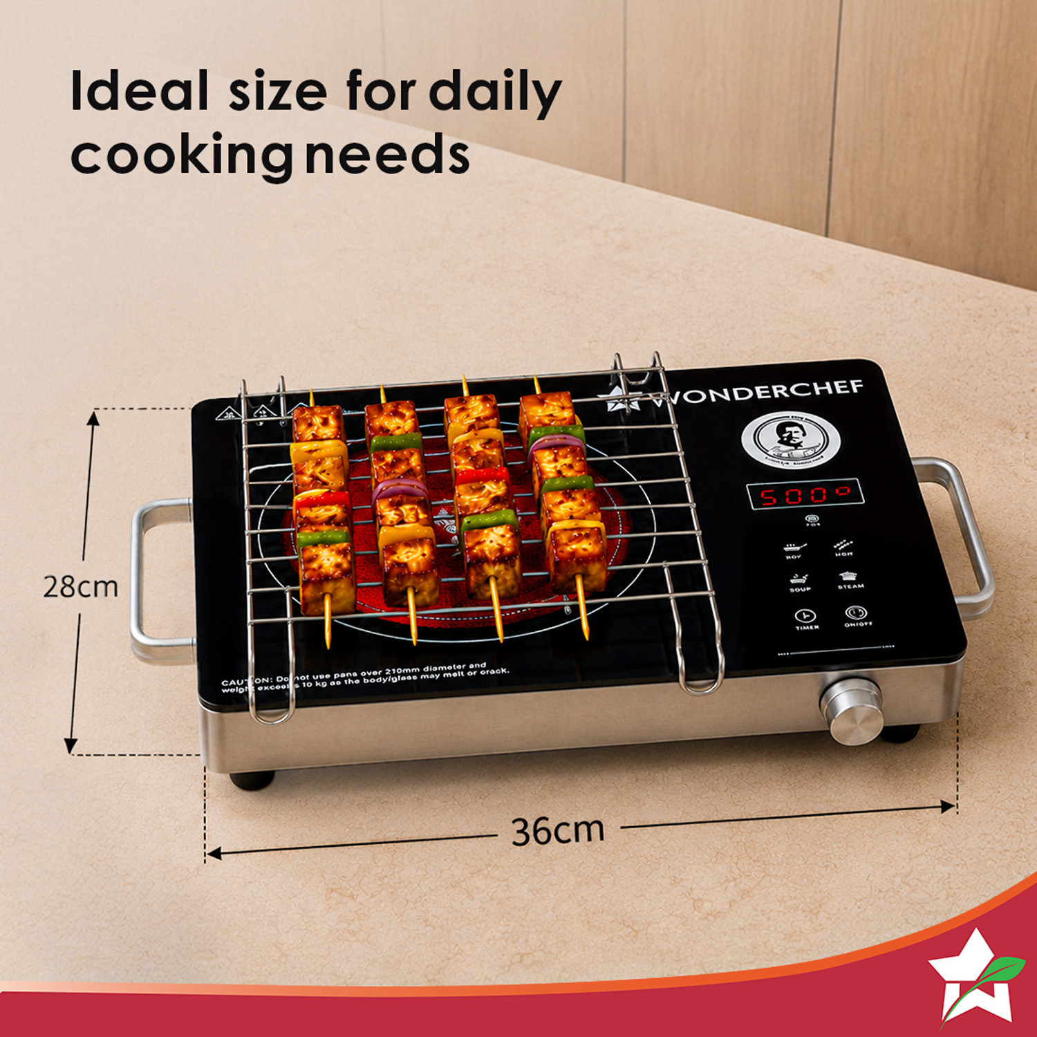 Image of WONDERCHEF 2200 W Infrared Cooktop Touch Panel