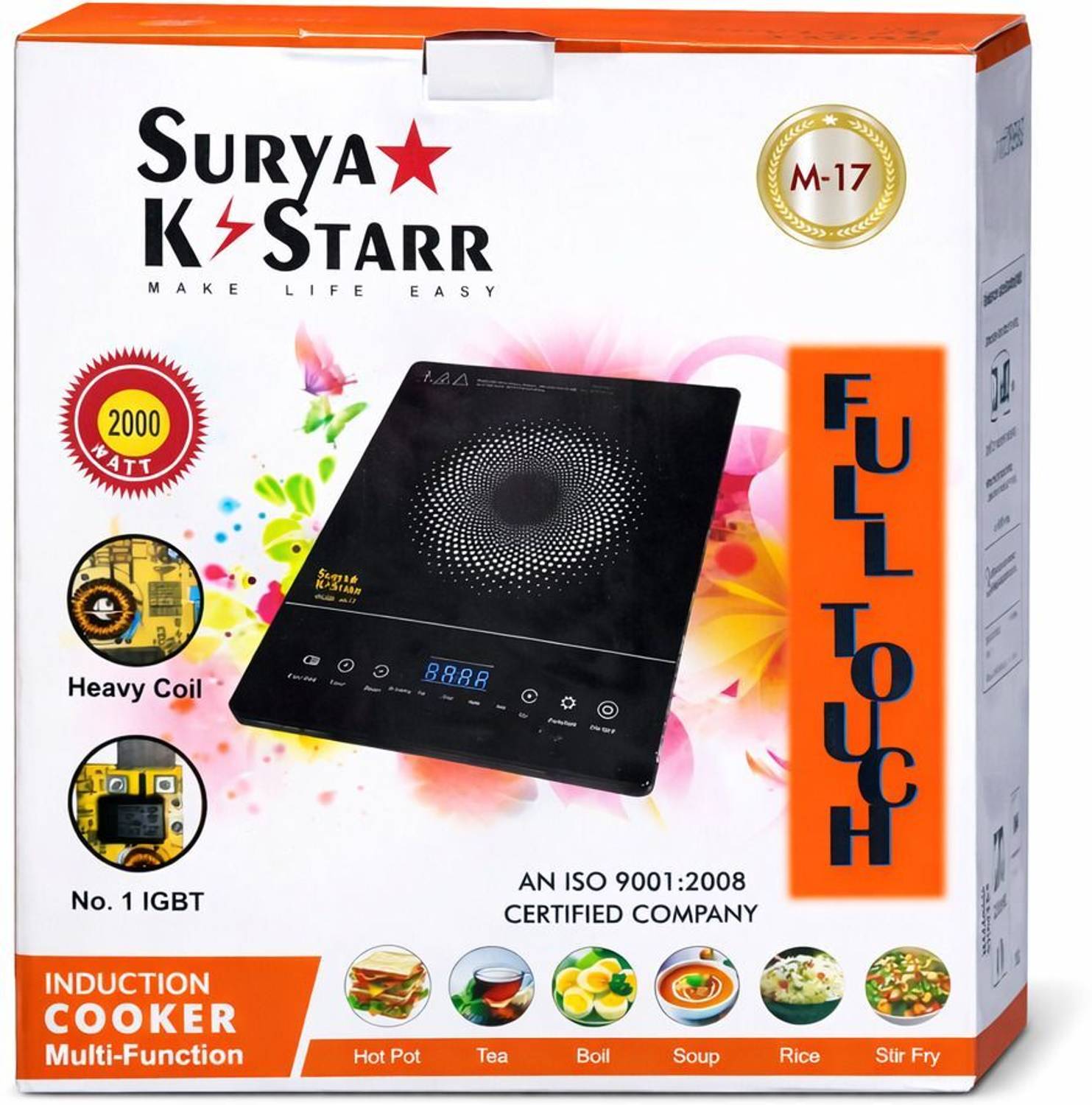YYYMART 2000 W Induction Cooktop Touch Panel (Black, M17)