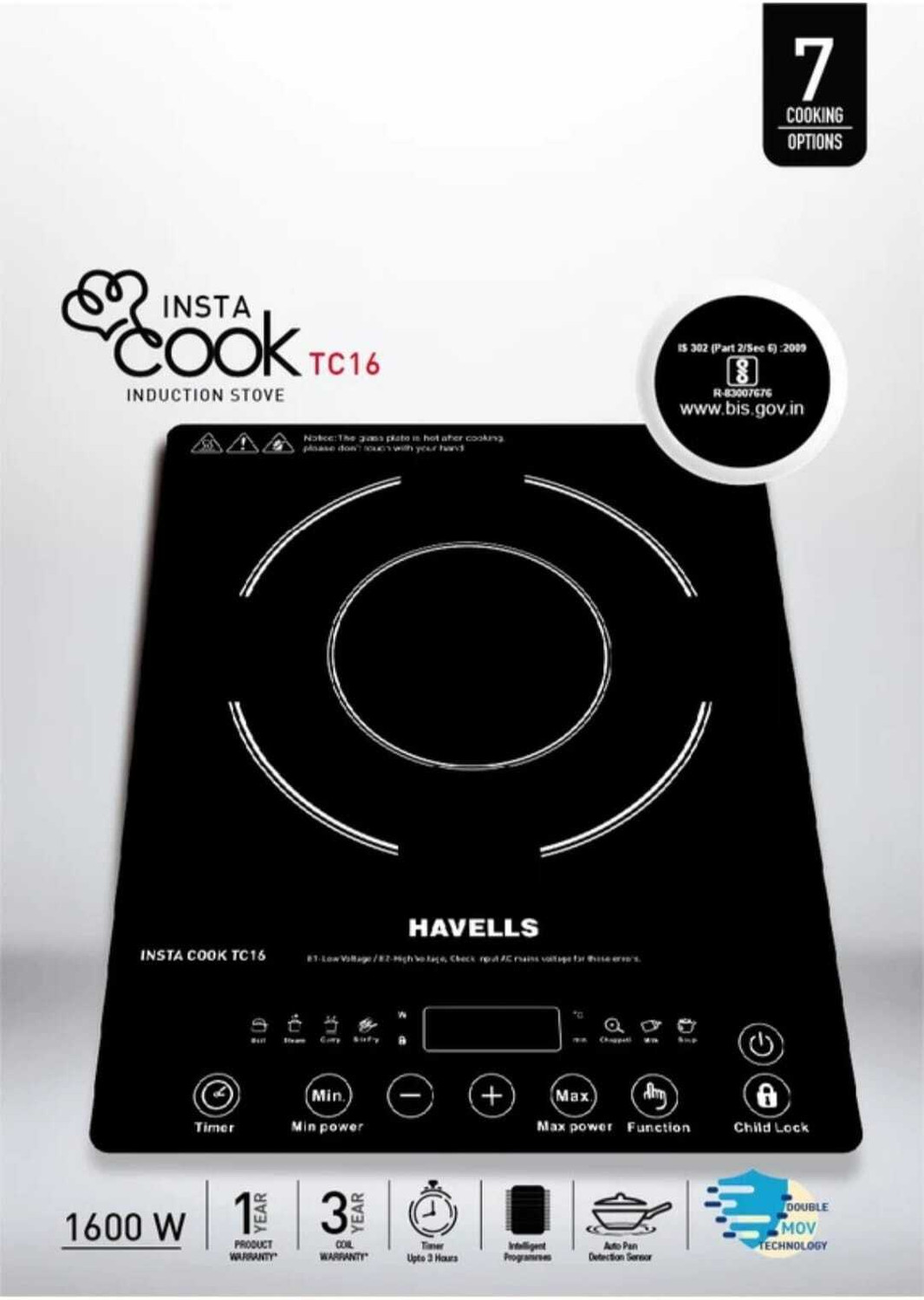 Image of HAVELLS 1600 W Induction Cooktop Touch Panel