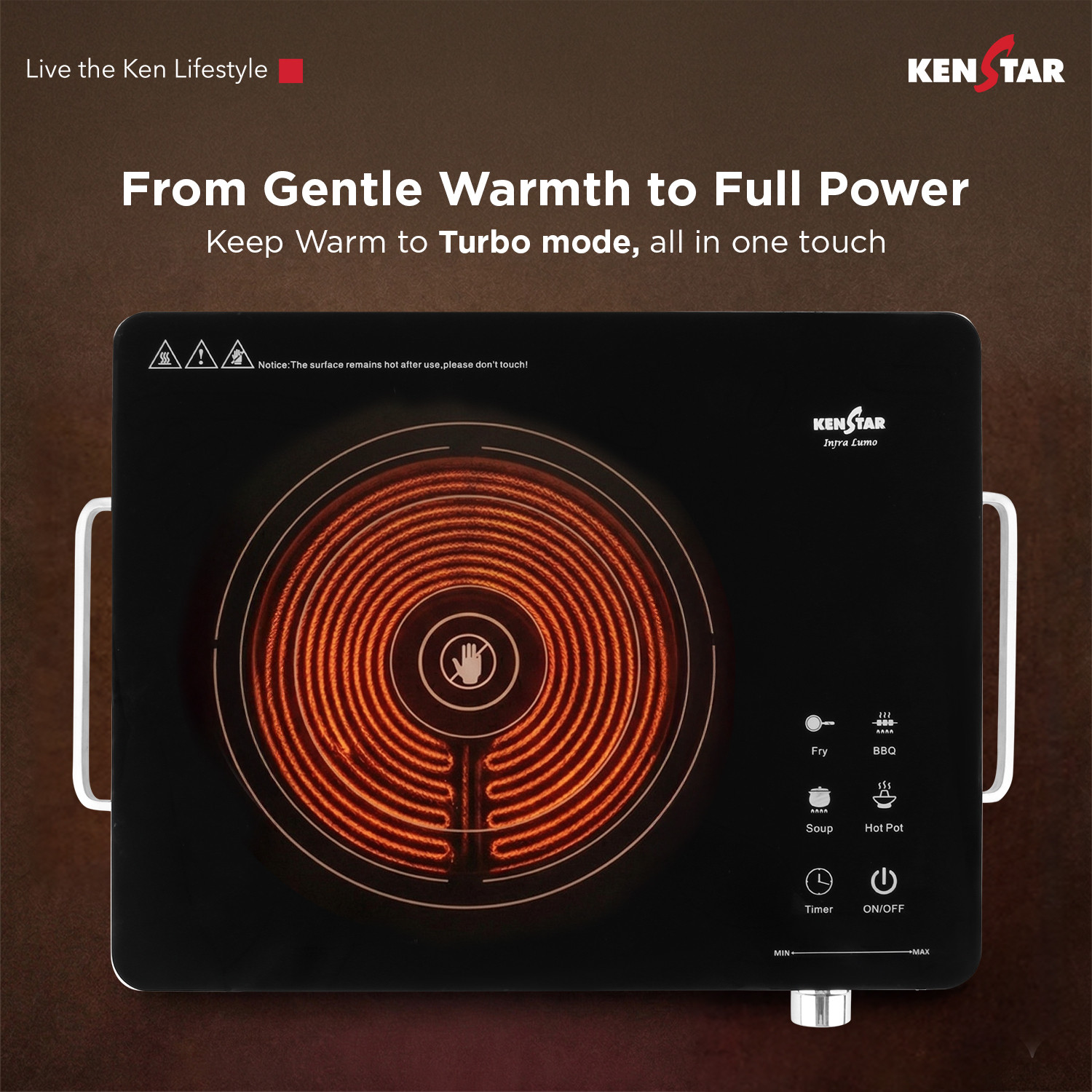 Image of Kenstar 2200 W Infrared Cooktop Touch Panel