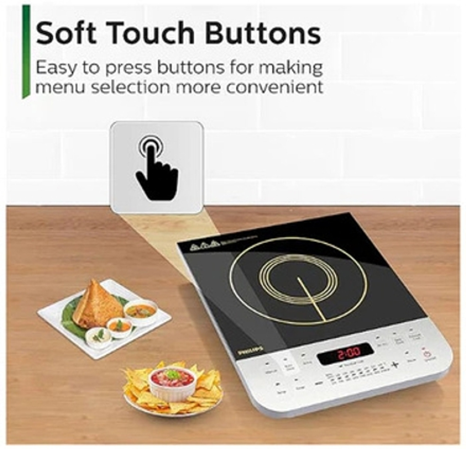 Image of PHILIPS 2100 W Induction Cooktop Push Button