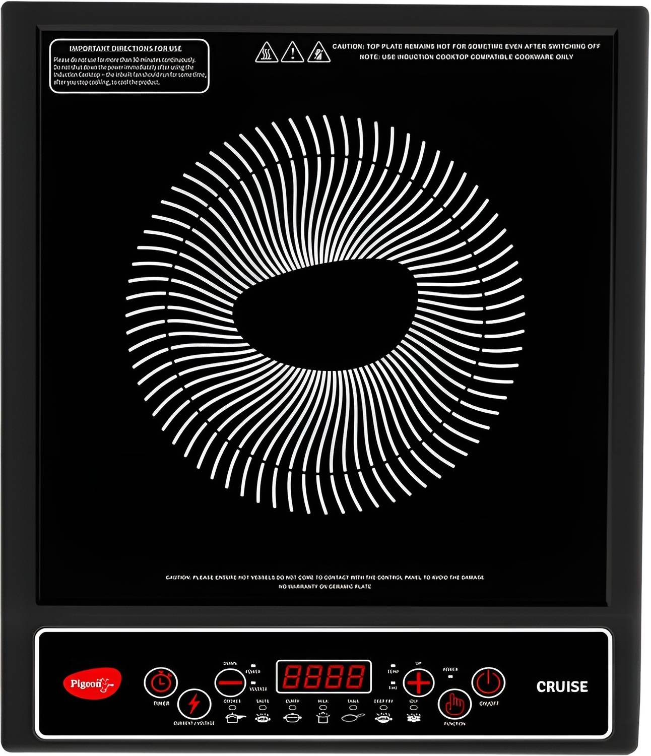Pigeon 1800 W Induction Cooktop Push Button (Black, CRUISE 7 Pr