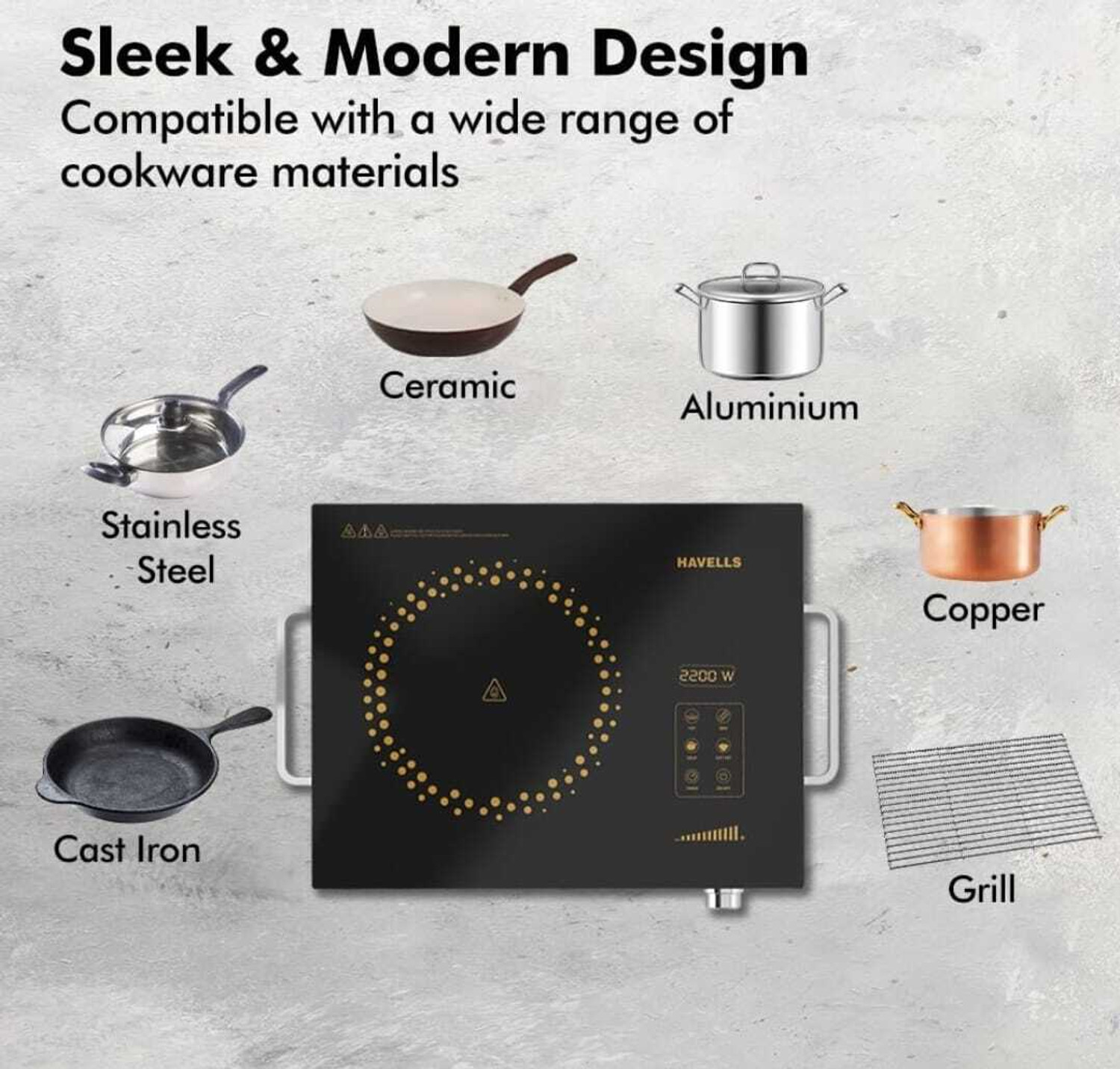 Image of HAVELLS 2200 W Infrared Cooktop Touch Panel