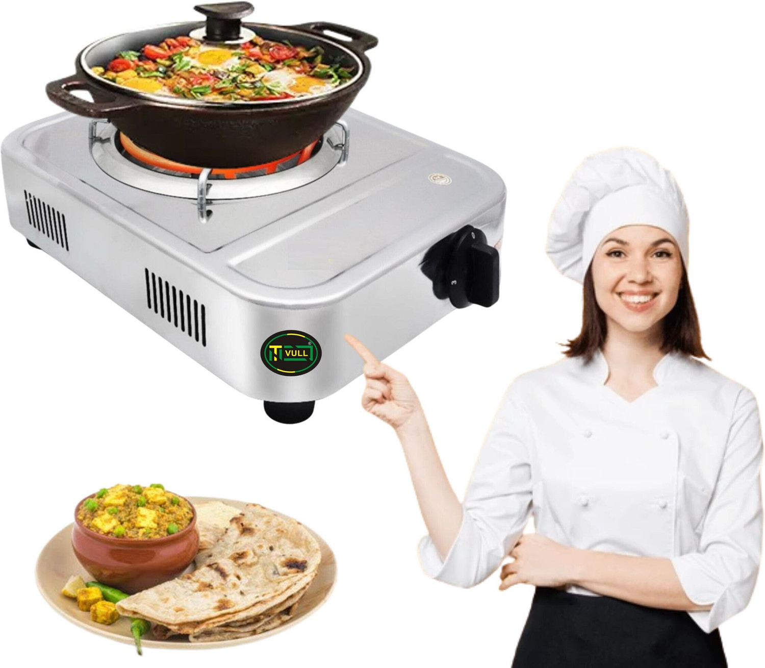 Image of NETVULL 2000 W Radiant Cooktop Jog Dial