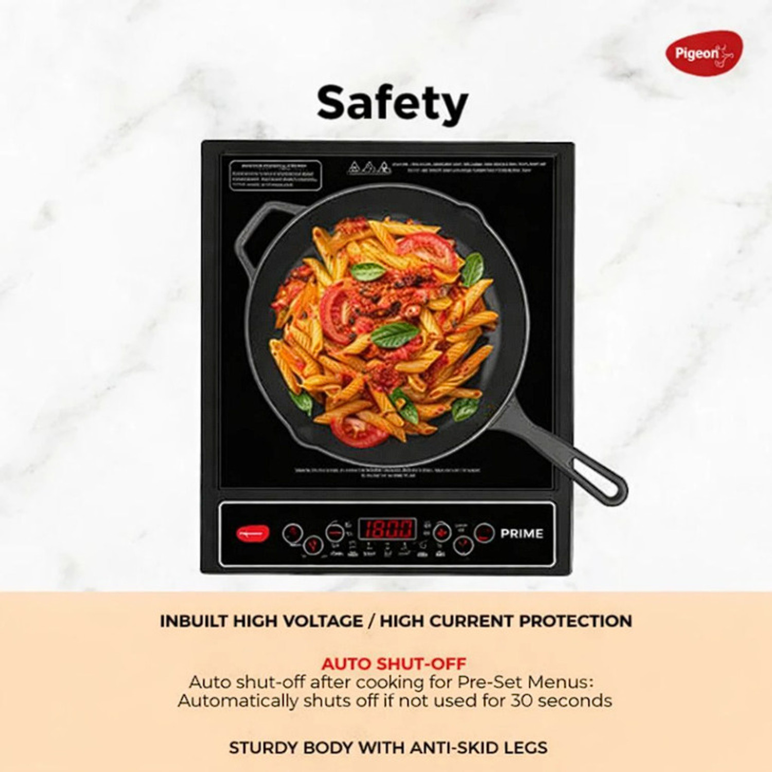 Image of Pigeon 1800 W Induction Cooktop Push Button