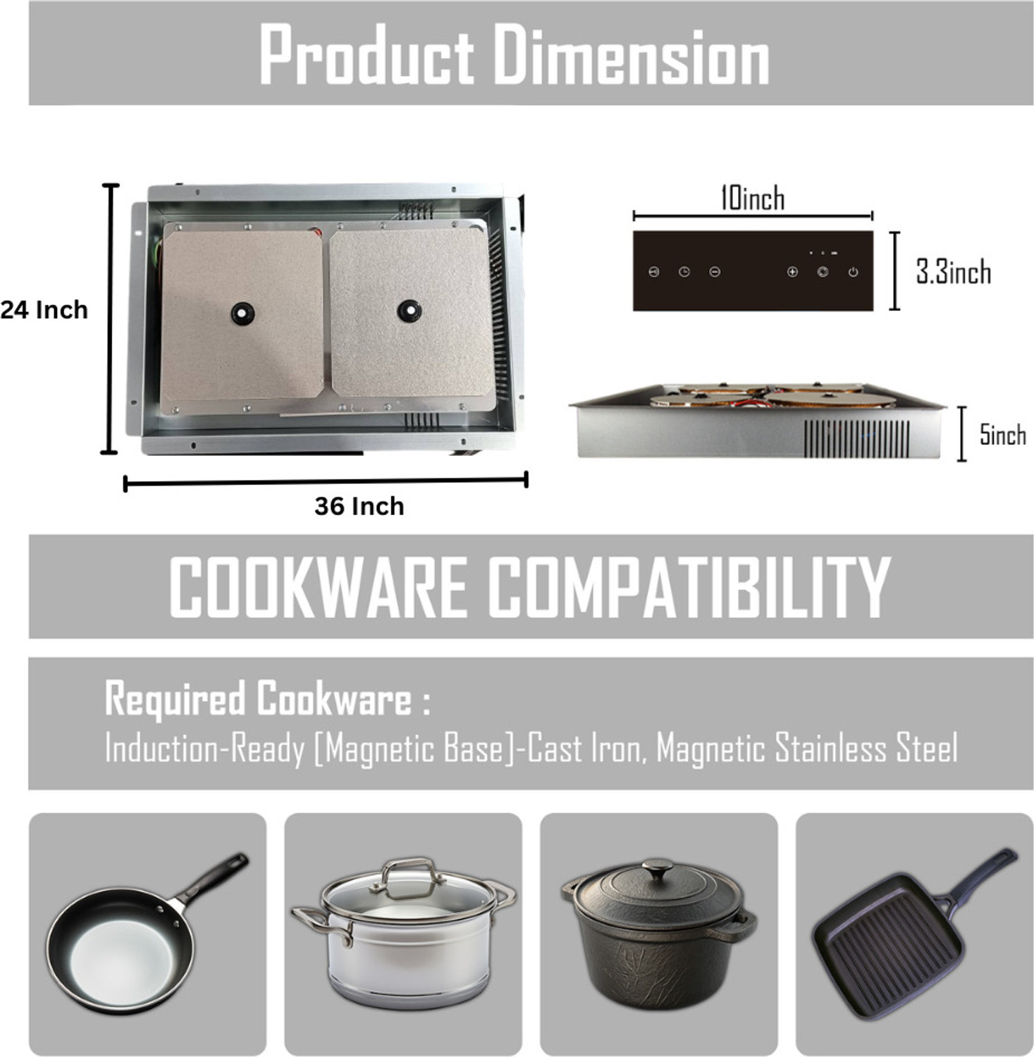 Image of invisible world 2000 W Infrared Cooktop Touch Panel