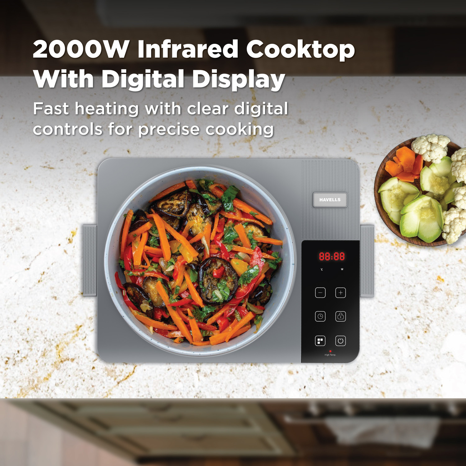 Image of HAVELLS 2000 W Radiant Cooktop Touch Panel