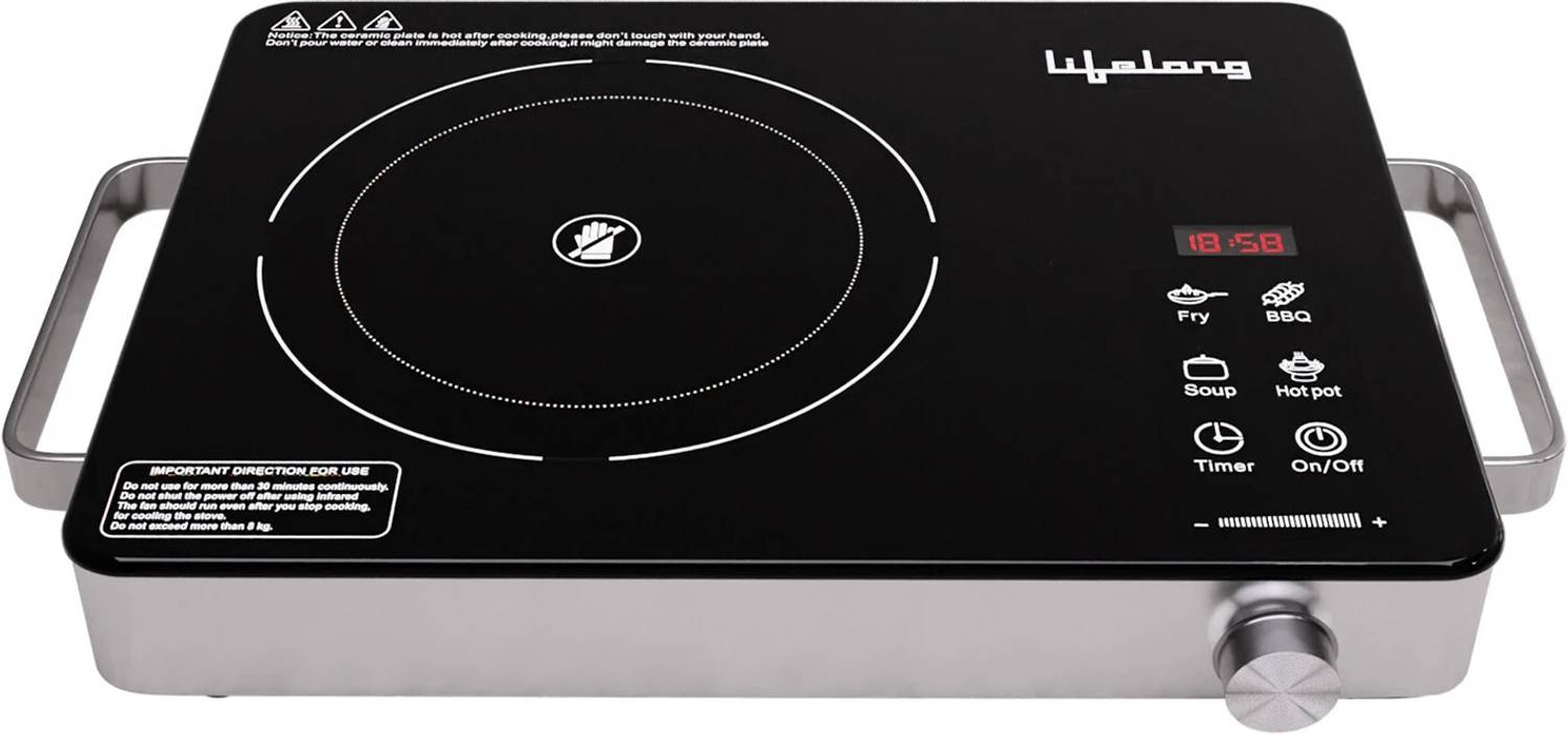 Lifelong 2000 W Radiant Cooktop Touch Panel (Black, Infrared Indu