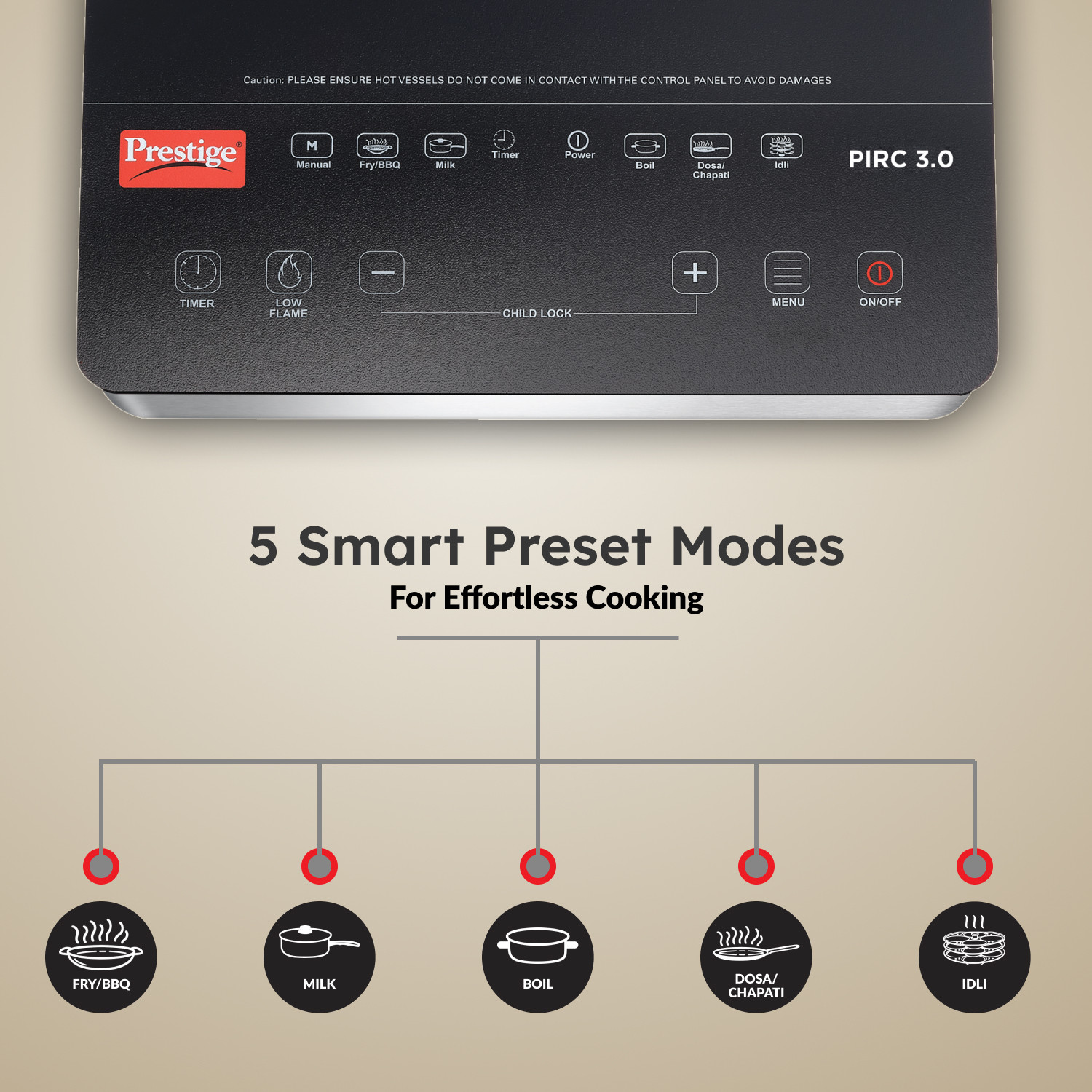 Image of Prestige 2400 W Infrared Cooktop Touch Panel