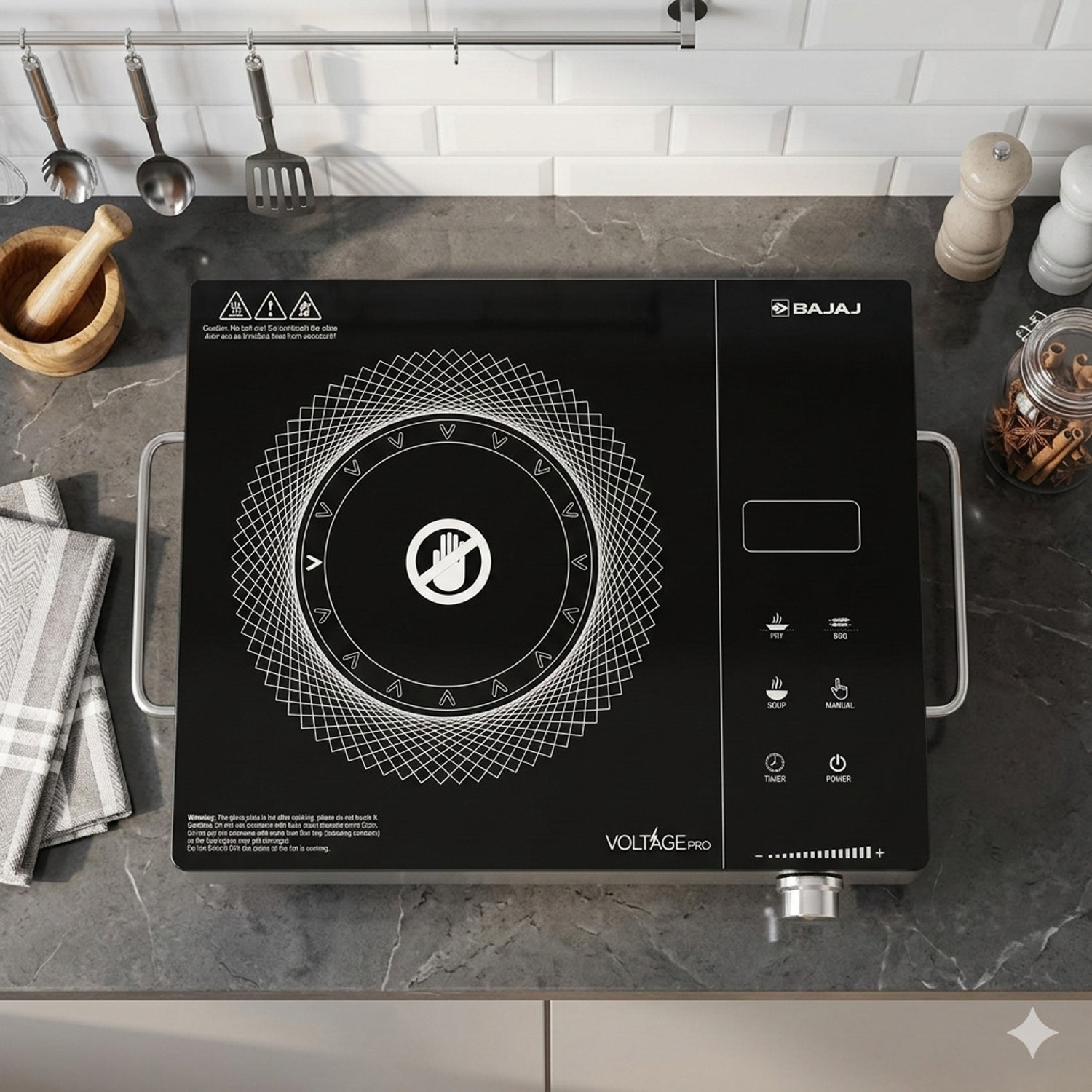 Image of BAJAJ 2200 W Infrared Cooktop Jog Dial, Touch Panel