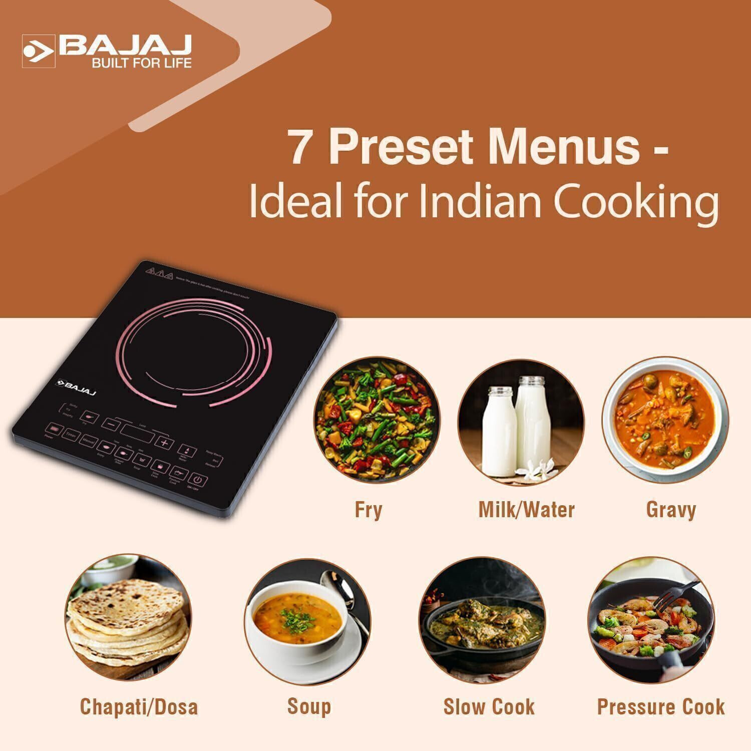 Image of BAJAJ 2000 W Induction Cooktop Touch Panel