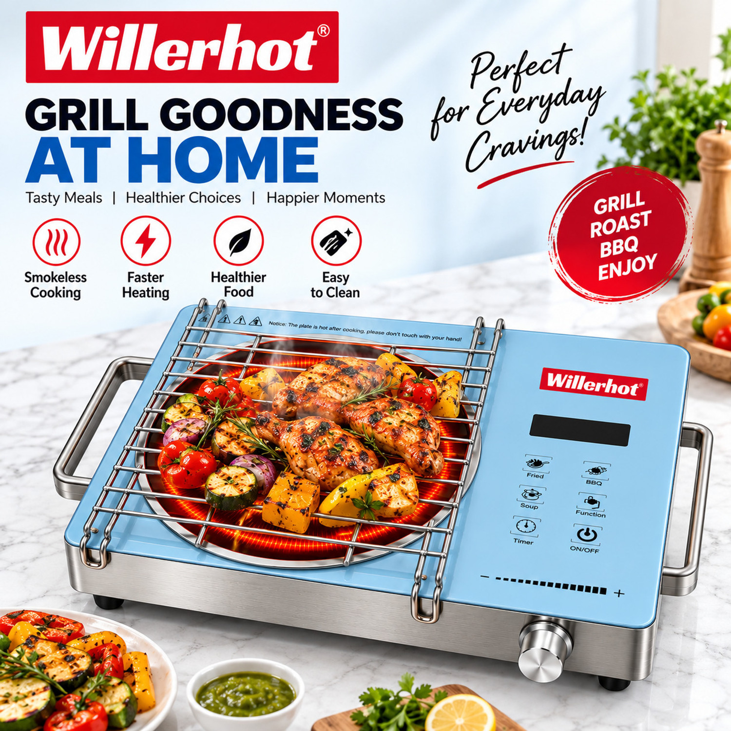 Image of Willerhot 2400 W Infrared Cooktop Touch Panel