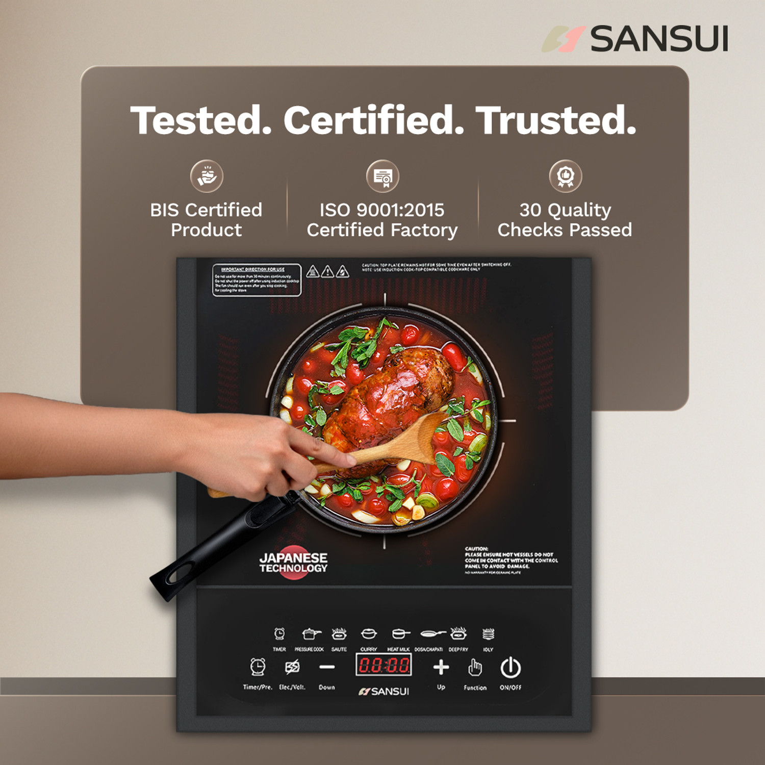 Image of Sansui 2000 W Induction Cooktop Touch Panel