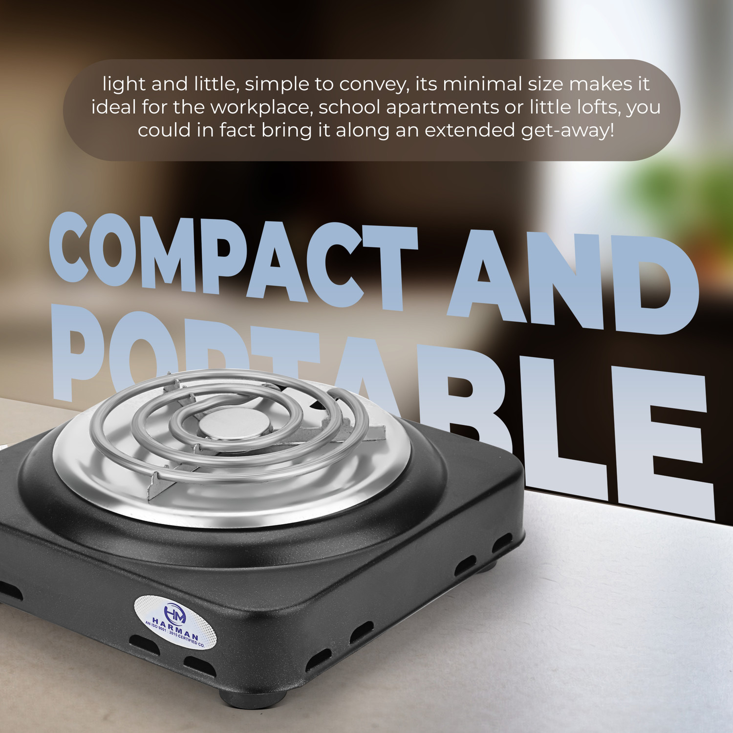 Image of HM SHOCKPROOF MINI PORTABLE 1000WATT RADIANT HOTPLATE COOKTOP PROUDLY MADE INDIA Electric Cooking Heater