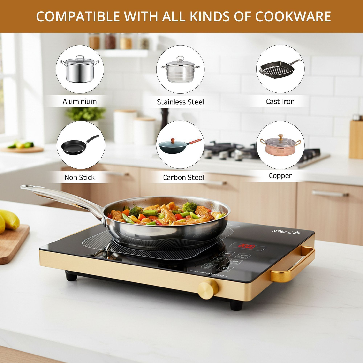 Image of iBELL 2000 W Infrared Cooktop Touch Panel