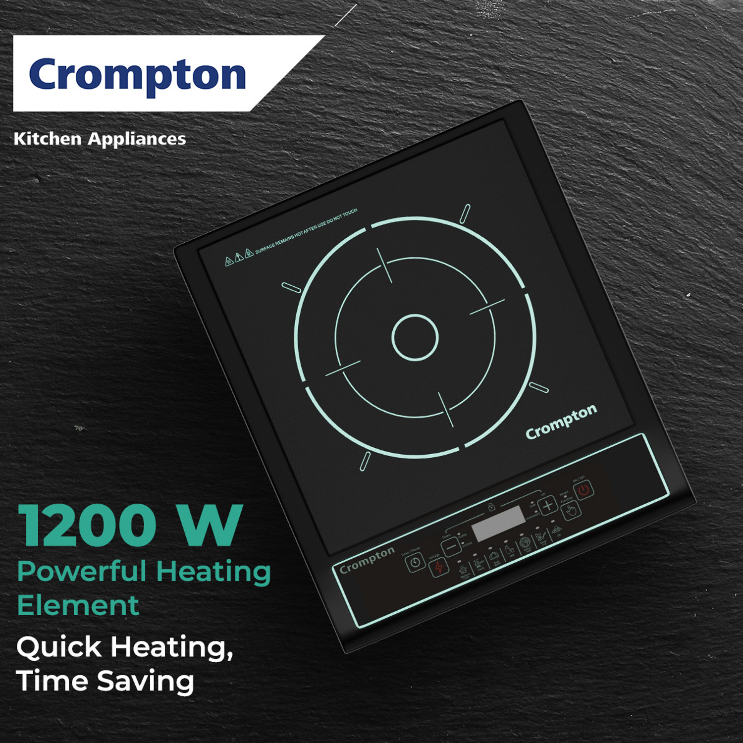 Image of Crompton 1200 W Induction Cooktop Push Button