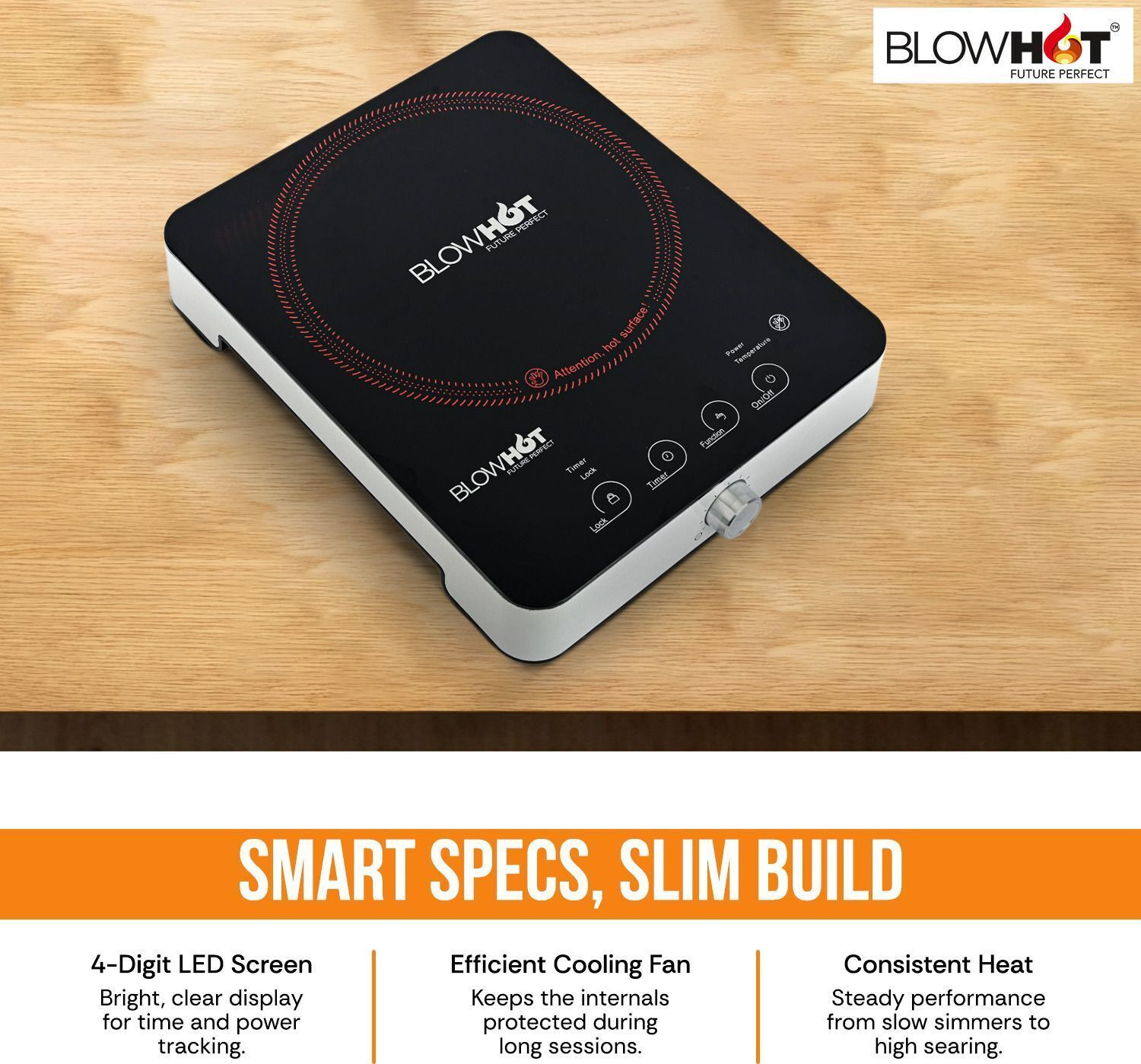 Image of BLOWHOT 2200 W Infrared Cooktop Touch Panel
