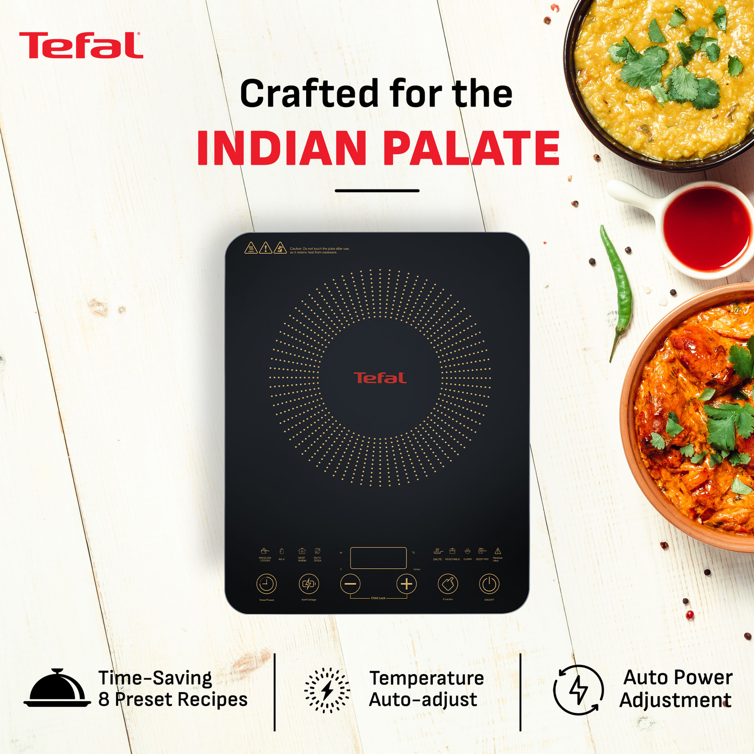 Image of Tefal 2200 W Induction Cooktop Touch Panel