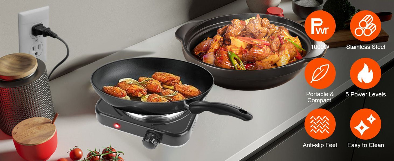 Image of TRENDING TREASURES 1000 W Induction Cooktop Jog Dial