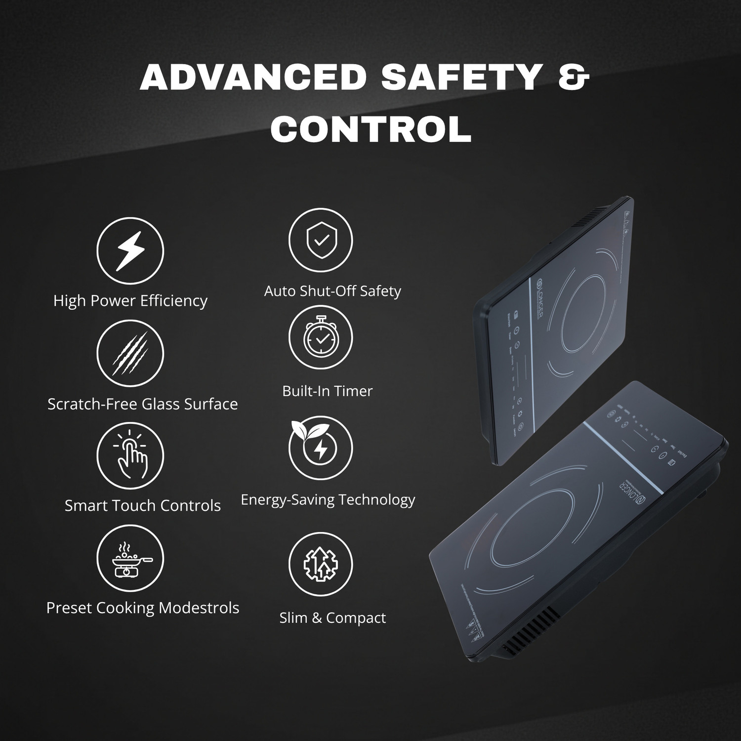 Image of Longer 2000 W Induction Cooktop Touch Panel