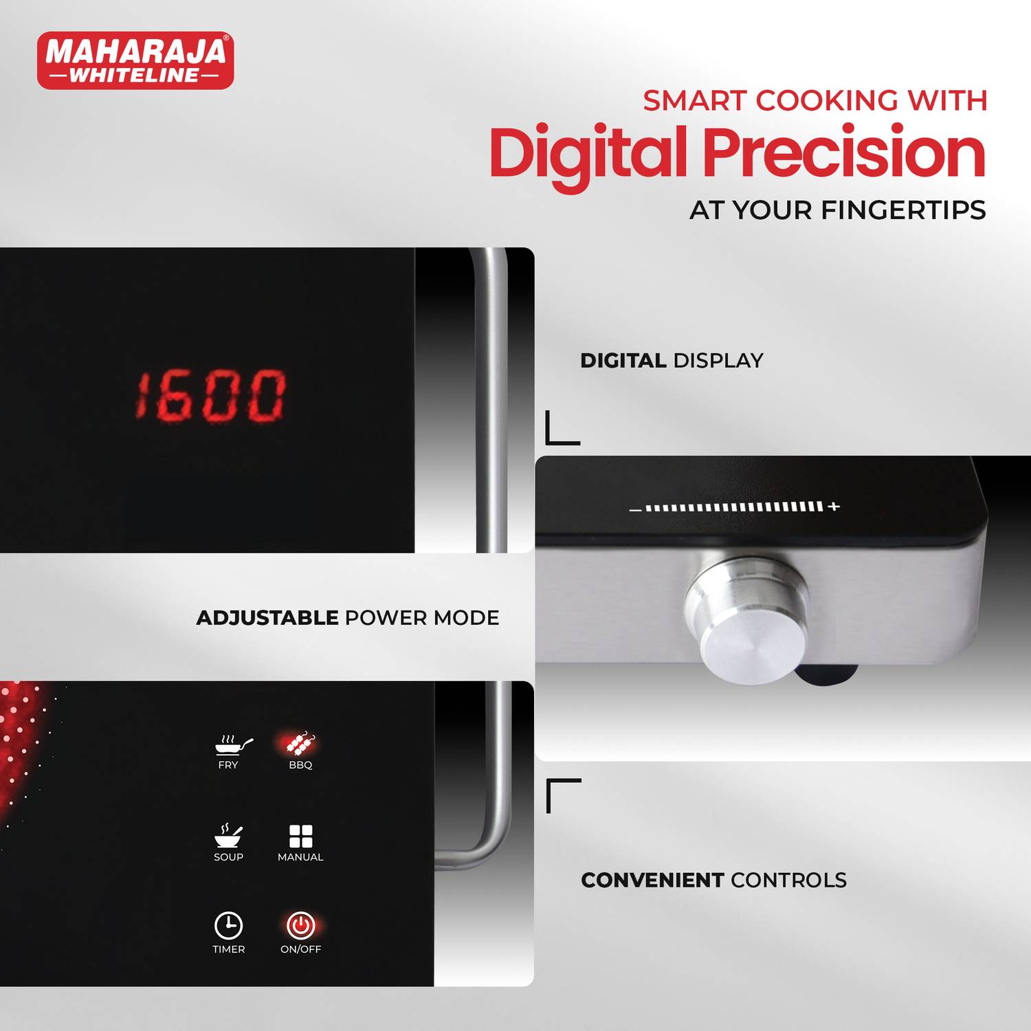 Maharaja 2200W Infrared Cooktop Touch Panel Black - Image 3