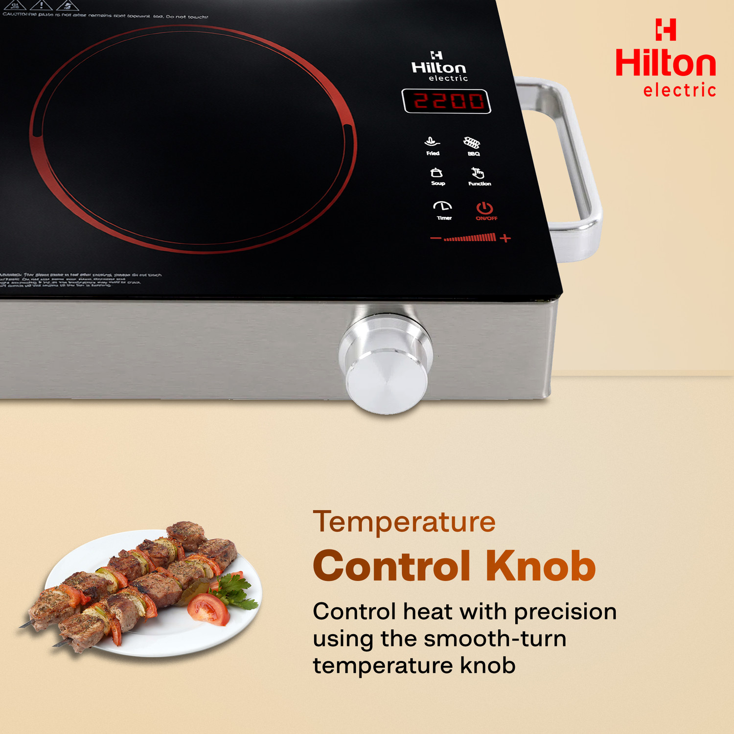 Image of HILTON 2200 W Infrared Cooktop Touch Panel