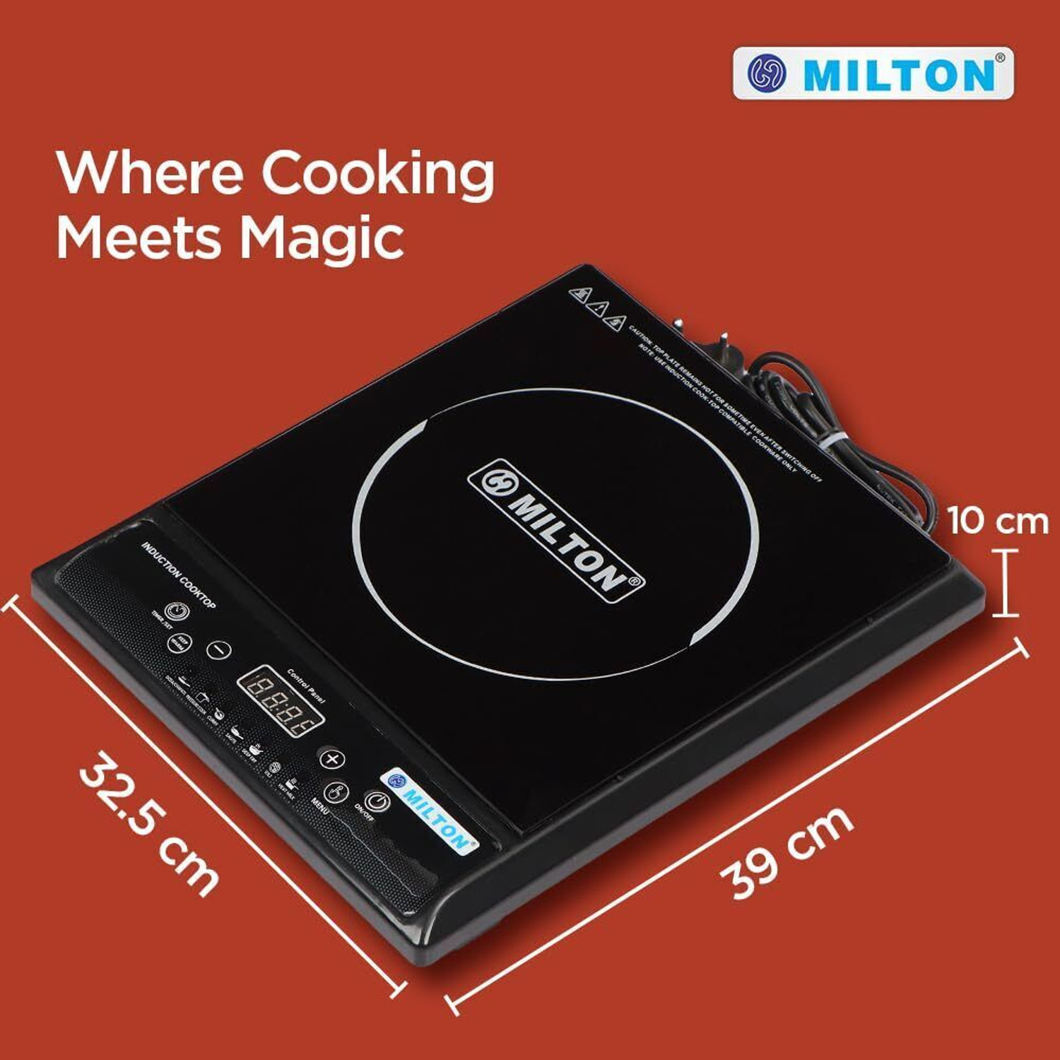 Image of MILTON 1200 W Induction Cooktop Push Button