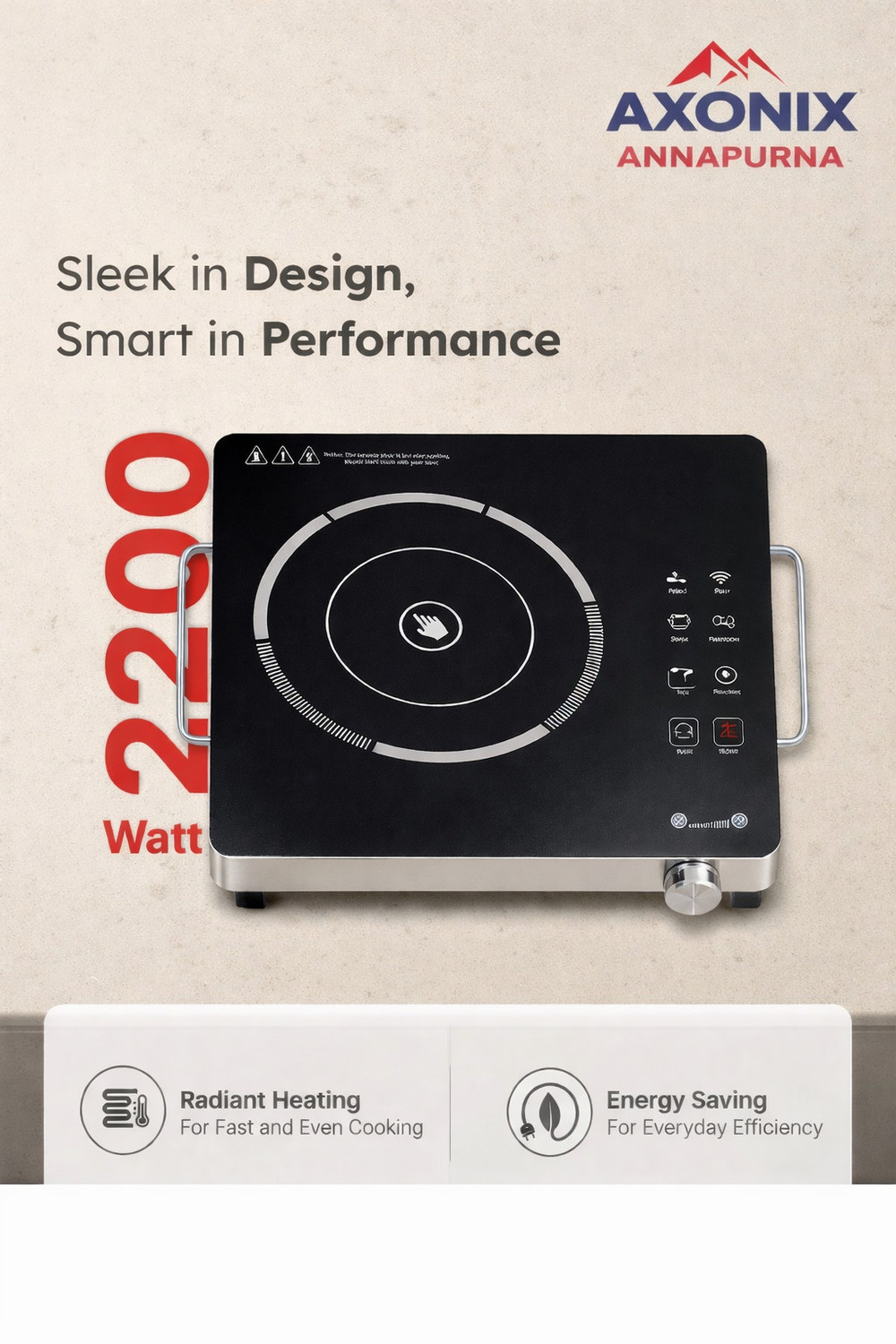 Image of AXONIX 2200 w Infrared Cooktop Touch Panel