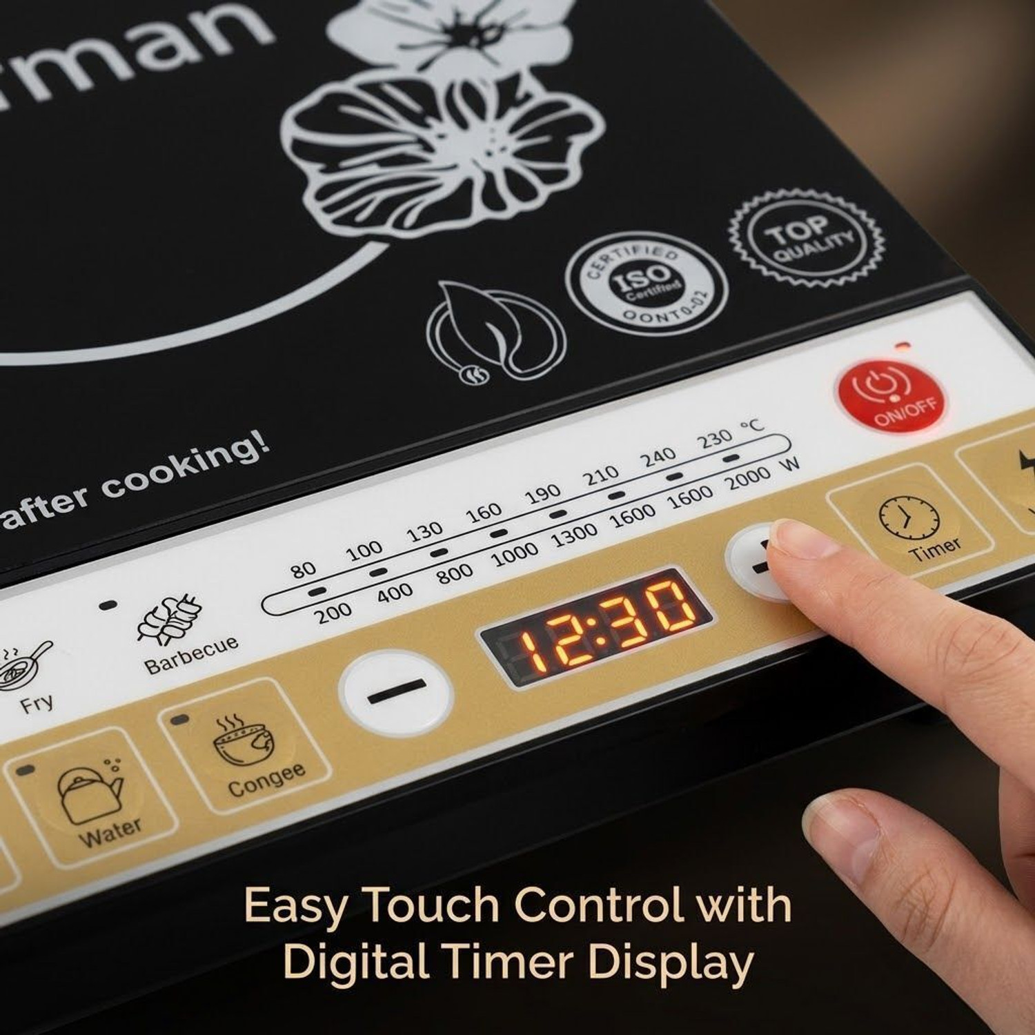 Image of Chefman 2000 W Induction Cooktop Push Button