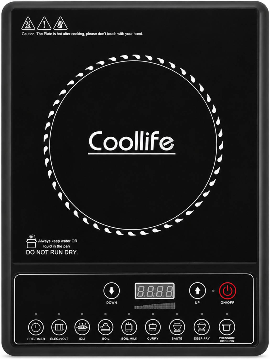 COOLLIFE 2200 W Induction Cooktop Touch Panel (Black, W22)